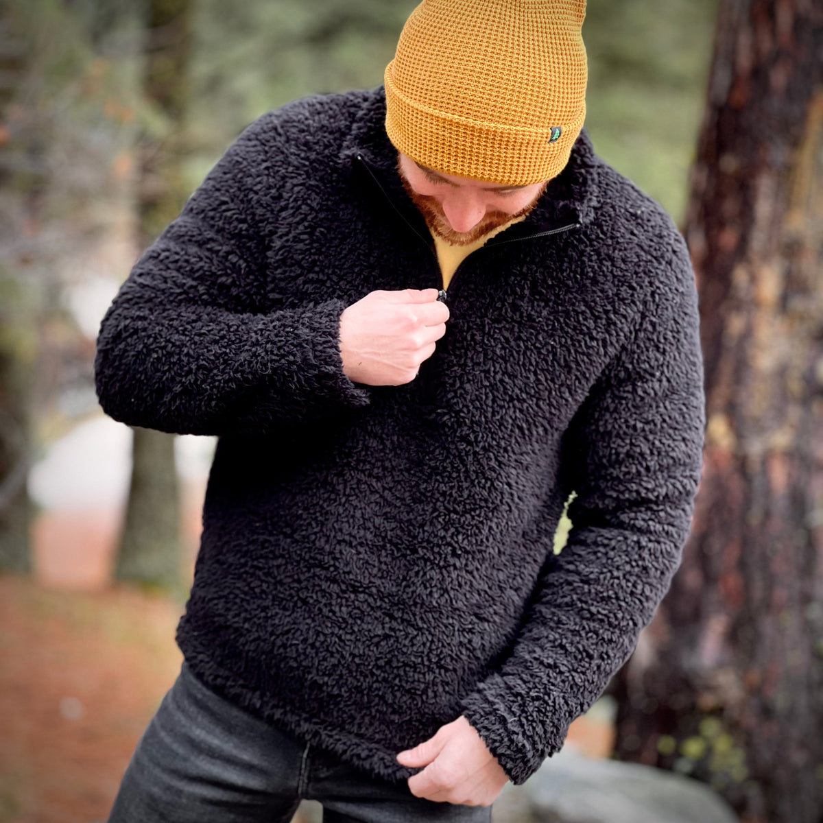 Men's Branded Quarter Zip Sherpa - The Happy Clothing Company