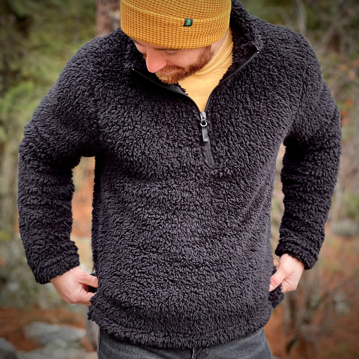 Men's Branded Quarter Zip Sherpa - The Happy Clothing Company