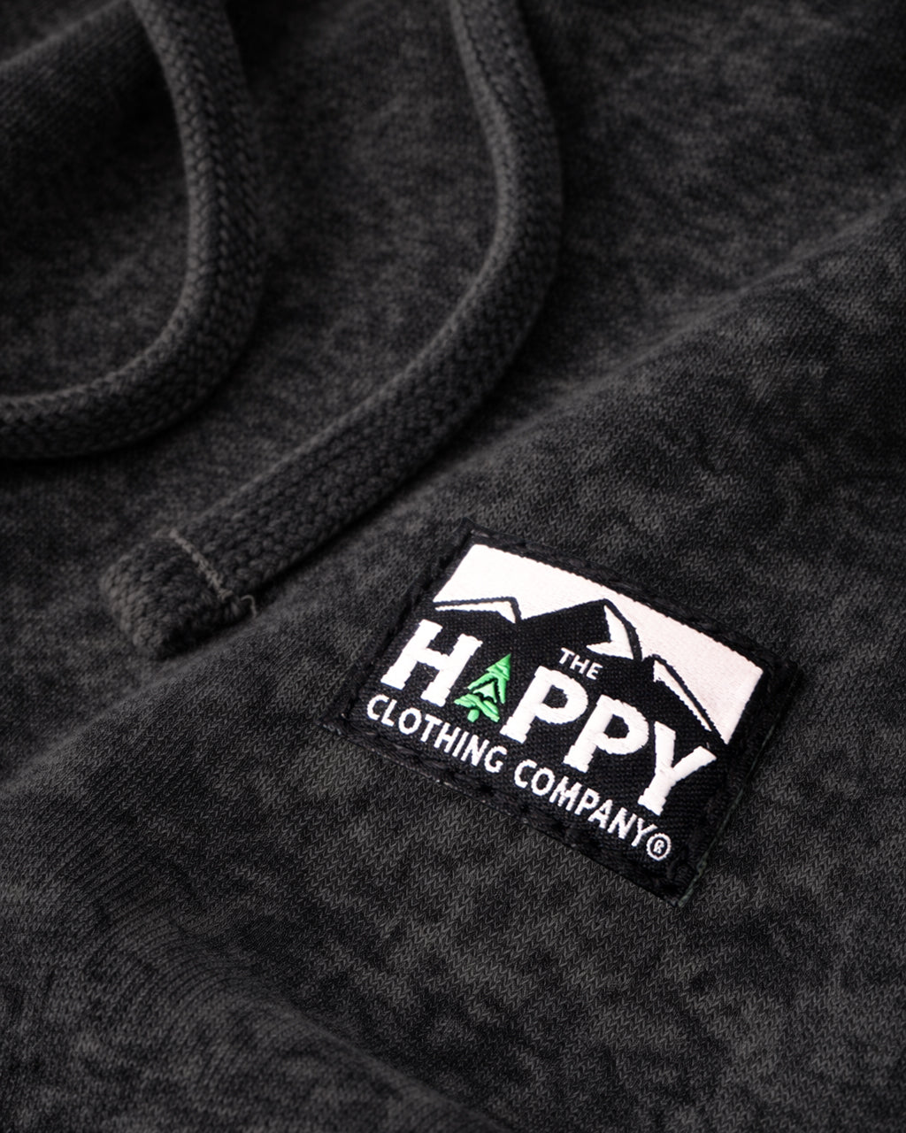 Mineral Wash Unisex Hoodie w / Logo Label - The Happy Clothing Company