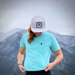 Oceanside To Mountaintop Back Print Unisex Pigment Dyed Pocket T-Shirt