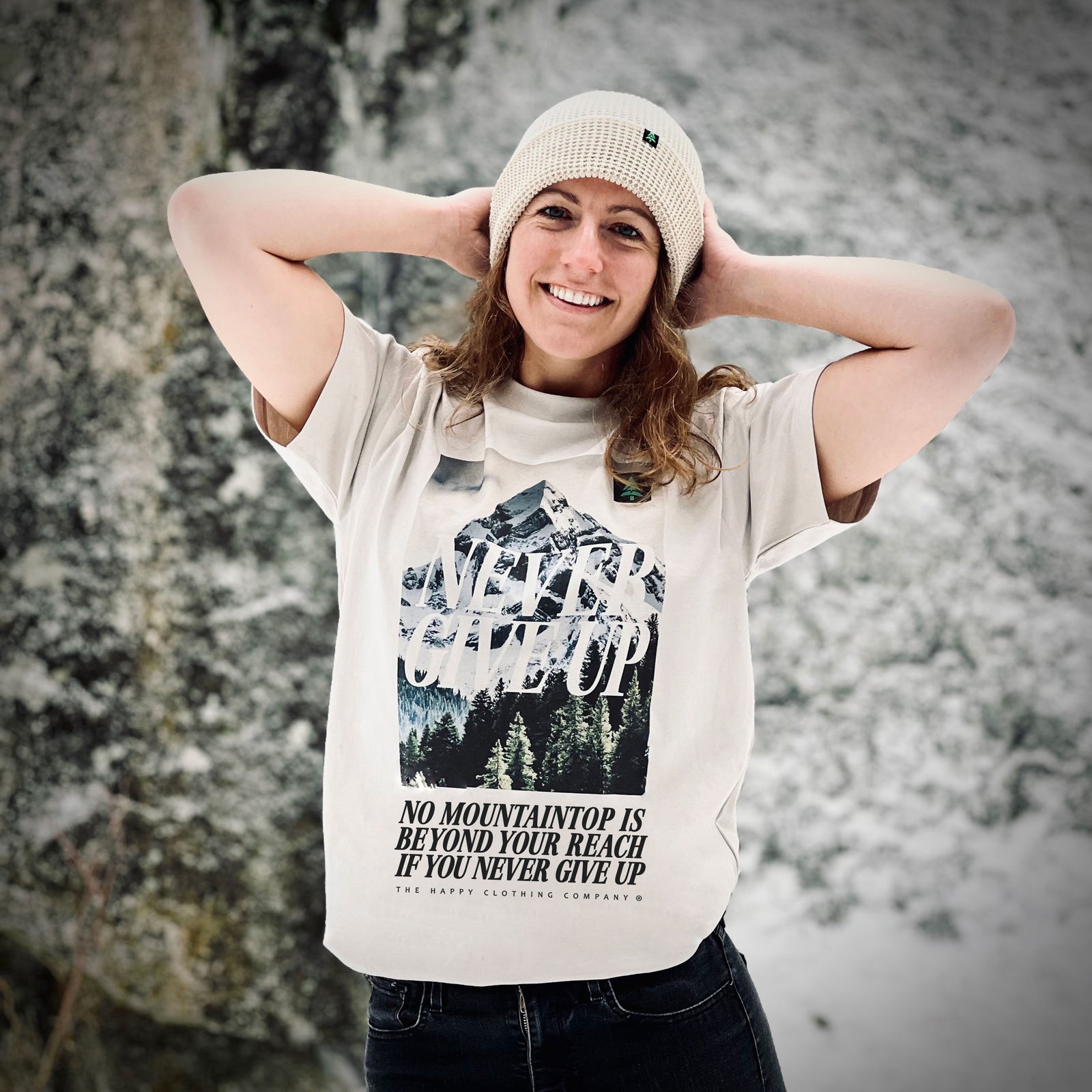 Never Give Up Women's 'Lifestyle Tee' | Premium Heavyweight | - The Happy Clothing Company