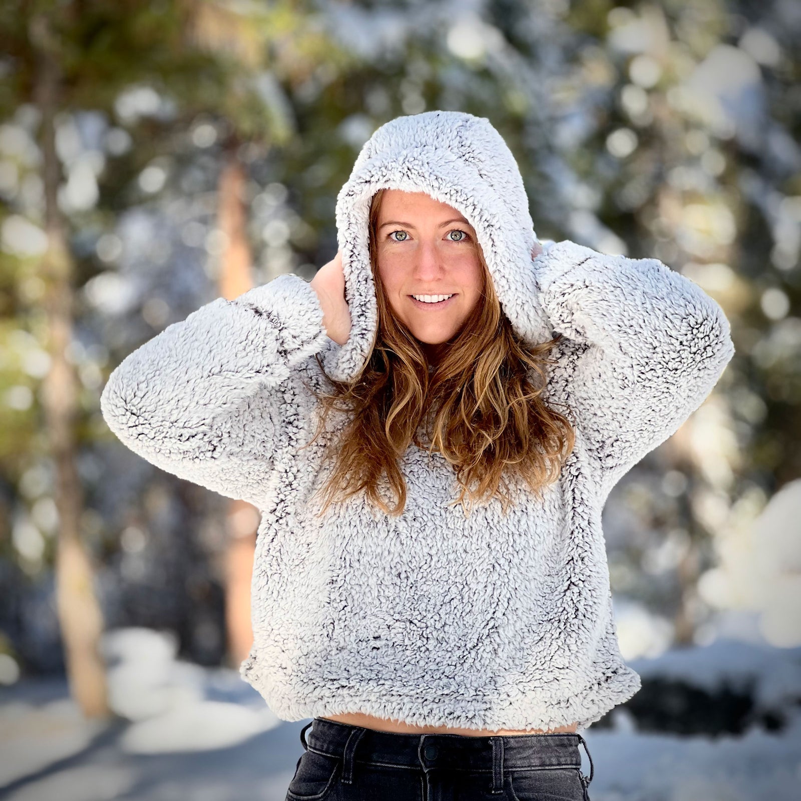 Women's Branded Sherpa Hoodie - The Happy Clothing Company