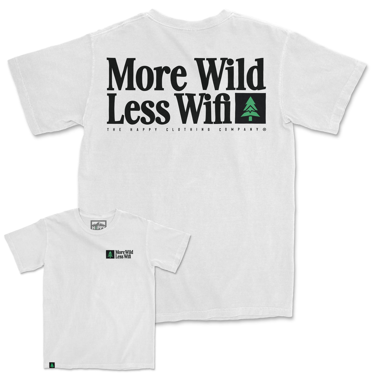 More Wild Less Wifi Nature-Dyed Tee - The Happy Clothing Company