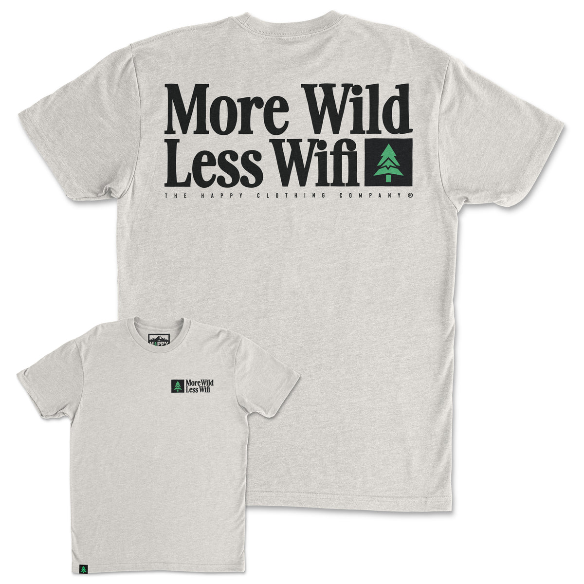 More Wild Less Wifi Back Print 'Trail Tee' | Lightweight Blend | - The Happy Clothing Company