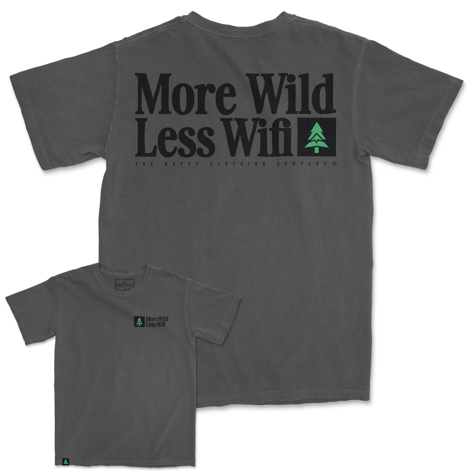 More Wild Less Wifi Nature-Dyed Tee - The Happy Clothing Company
