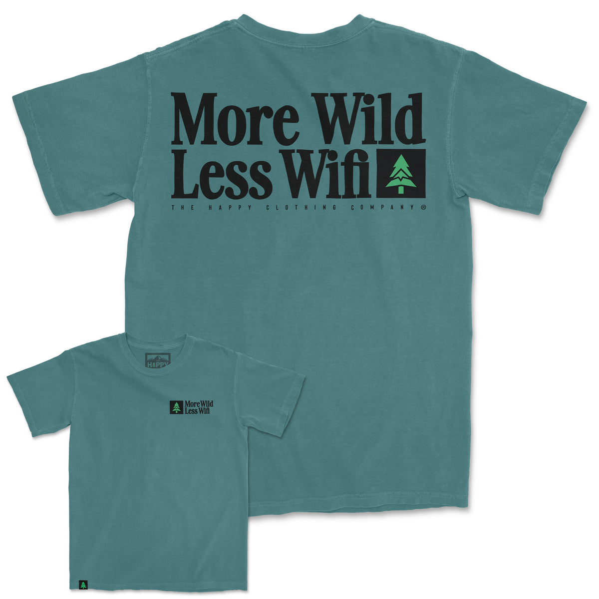 More Wild Less Wifi Nature-Dyed Tee - The Happy Clothing Company