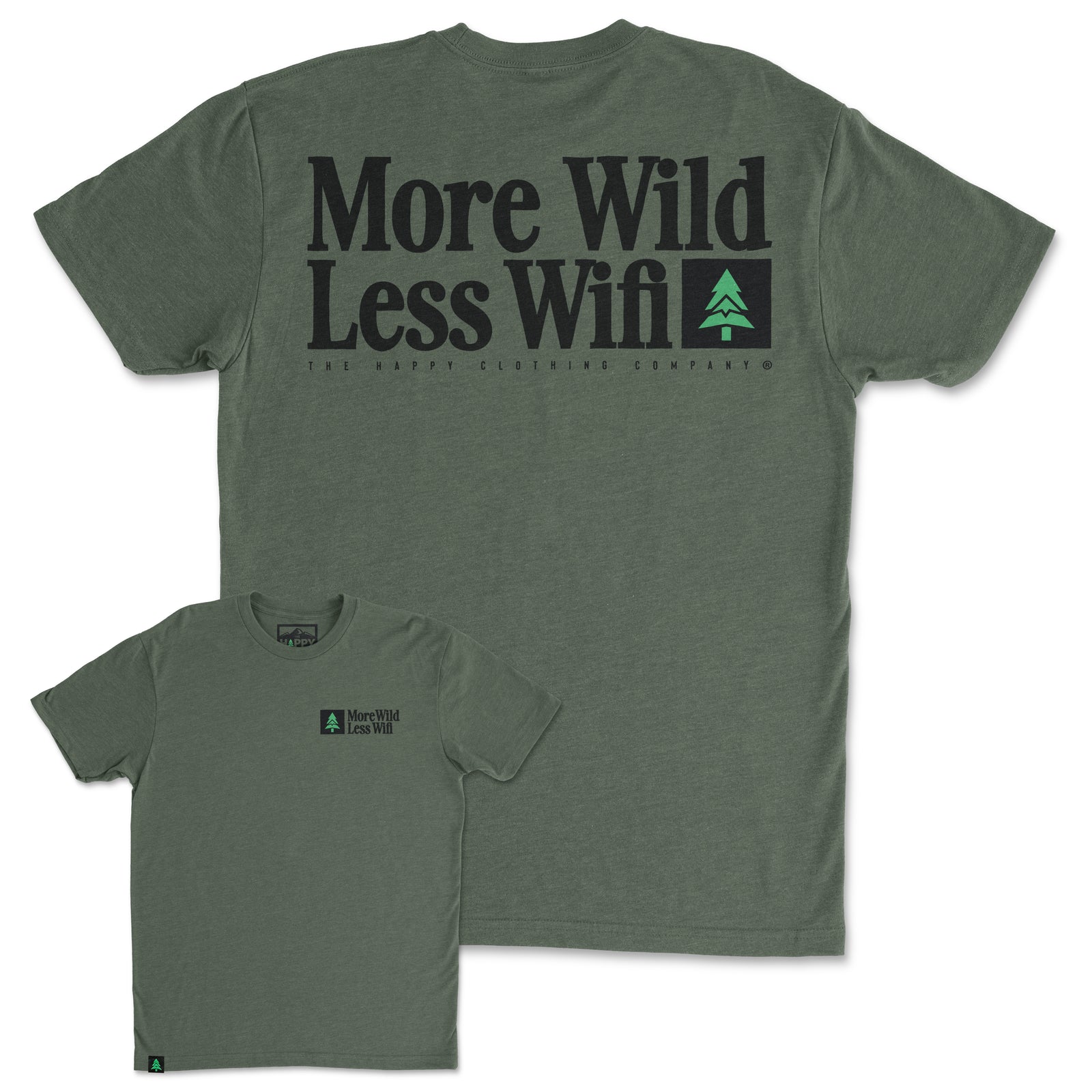 More Wild Less Wifi Back Print 'Trail Tee' | Lightweight Blend | - The Happy Clothing Company