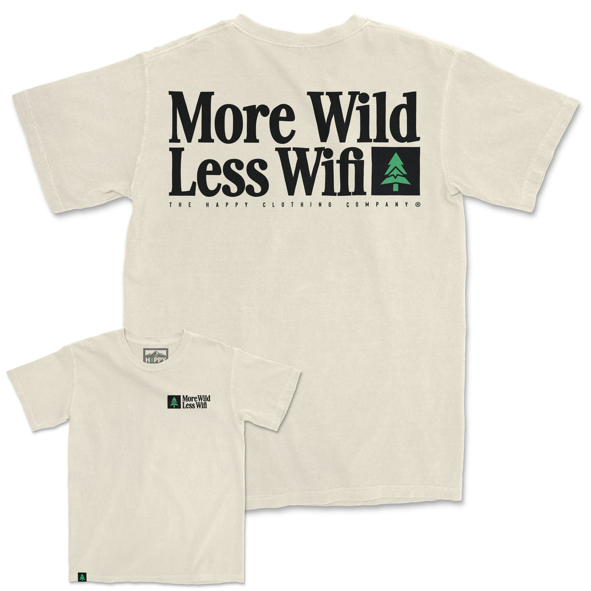 More Wild Less Wifi Nature-Dyed Tee - The Happy Clothing Company