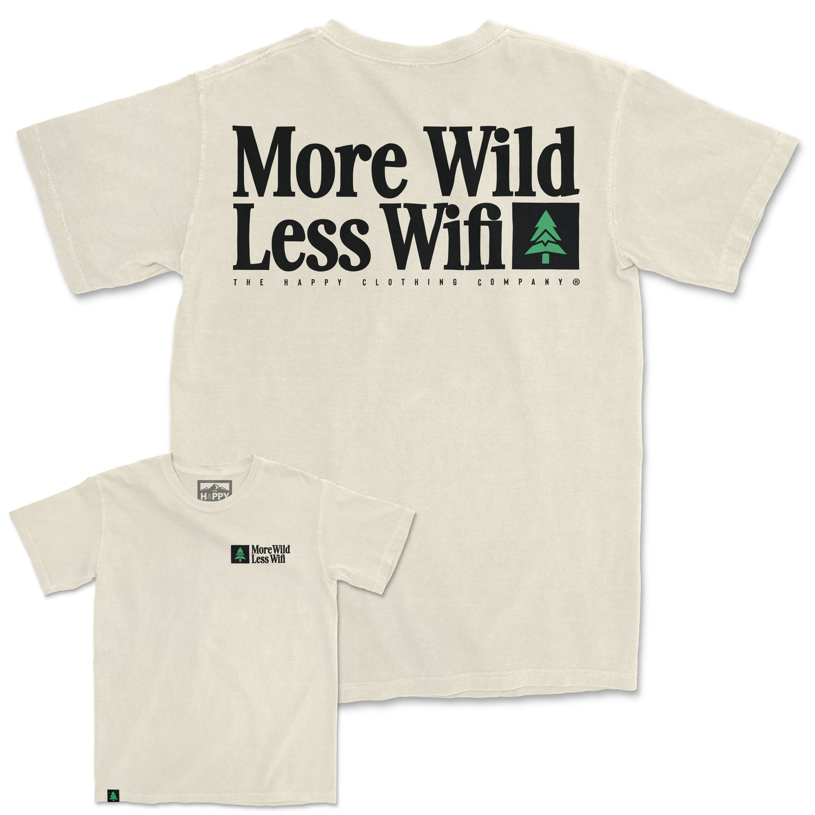 More Wild Less Wifi Nature-Dyed Tee - The Happy Clothing Company