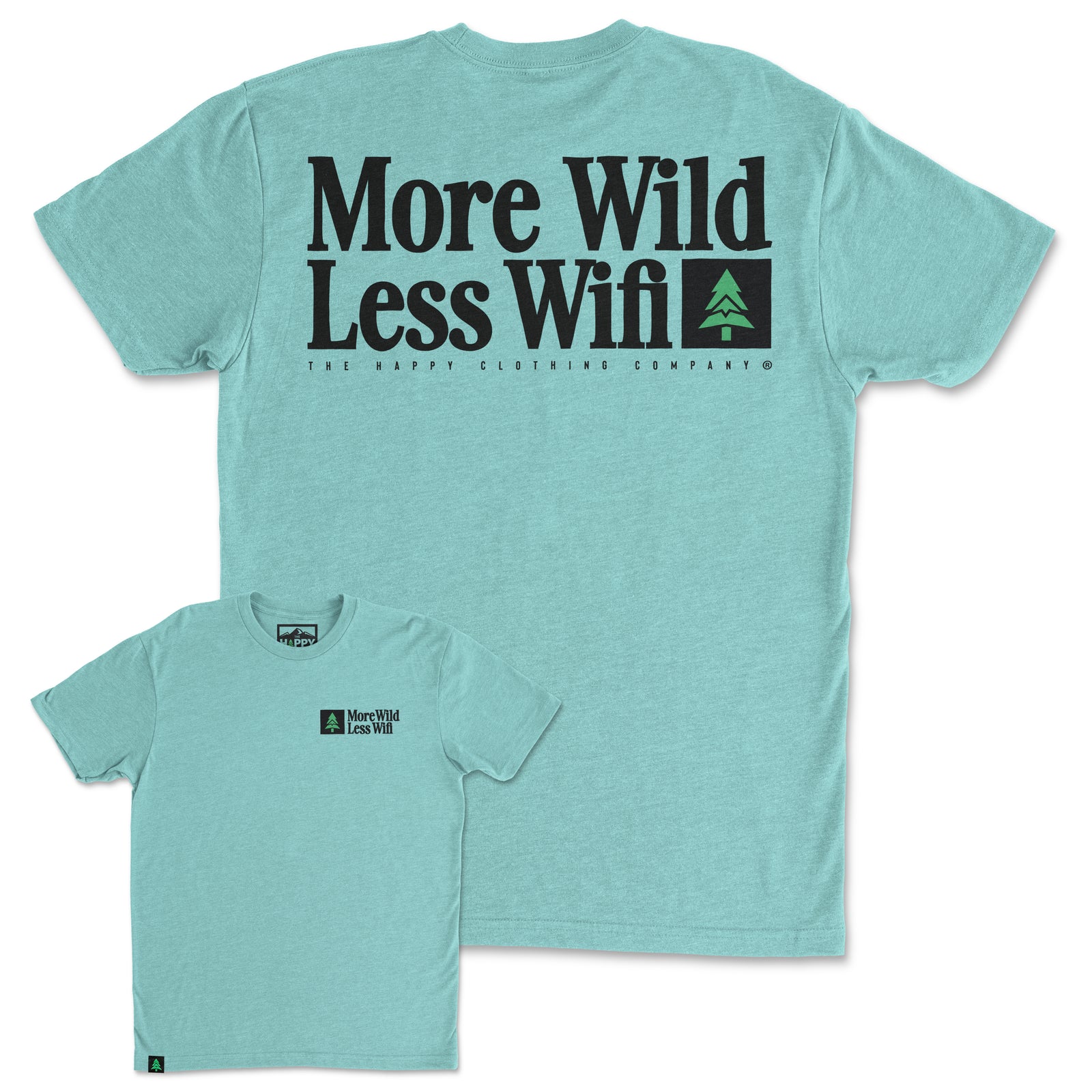 More Wild Less Wifi Back Print 'Trail Tee' | Lightweight Blend | - The Happy Clothing Company