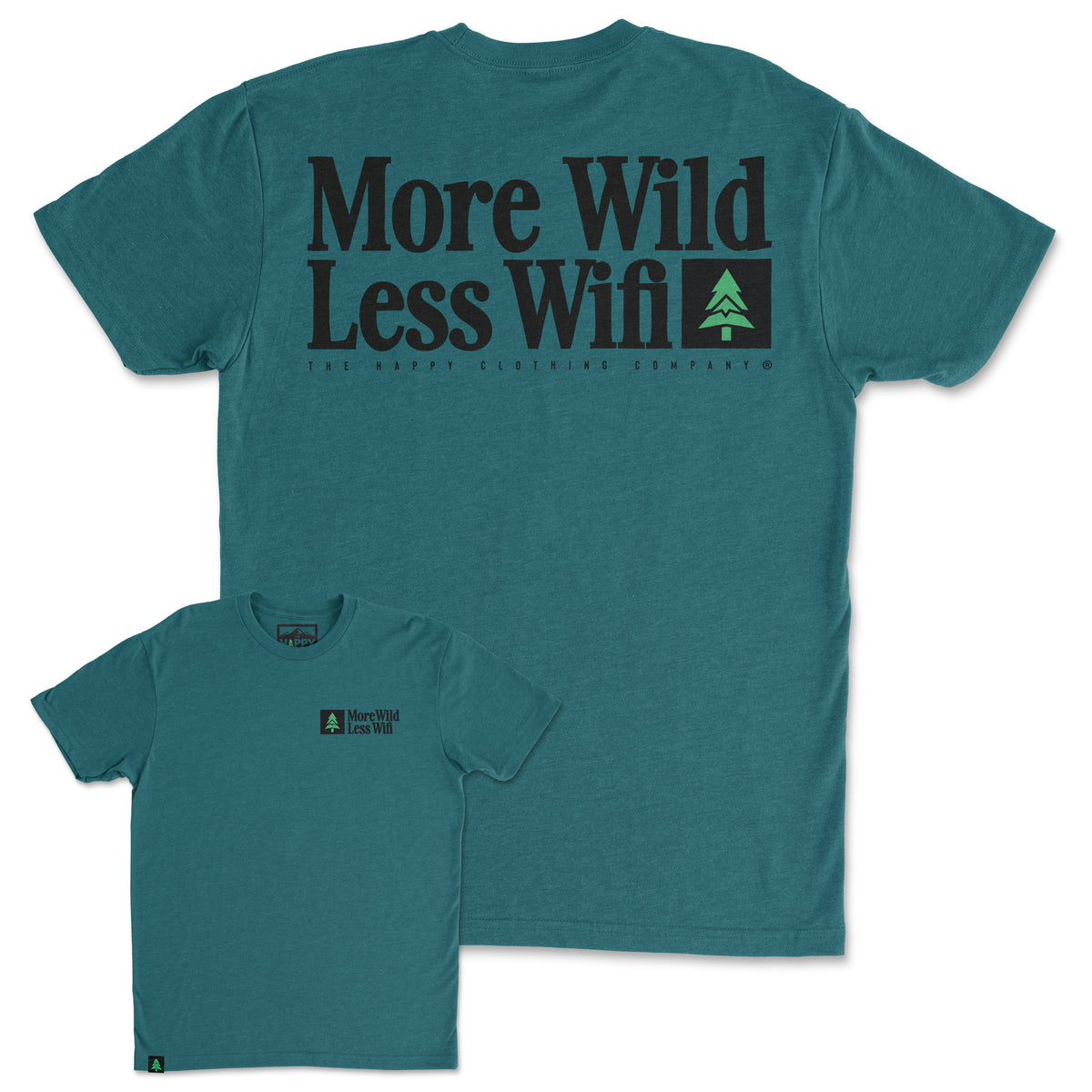More Wild Less Wifi Back Print 'Trail Tee' | Lightweight Blend | - The Happy Clothing Company