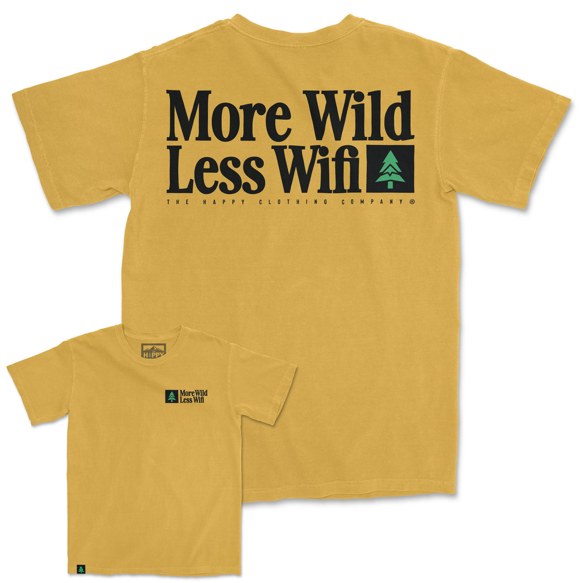 More Wild Less Wifi Nature-Dyed Tee - The Happy Clothing Company