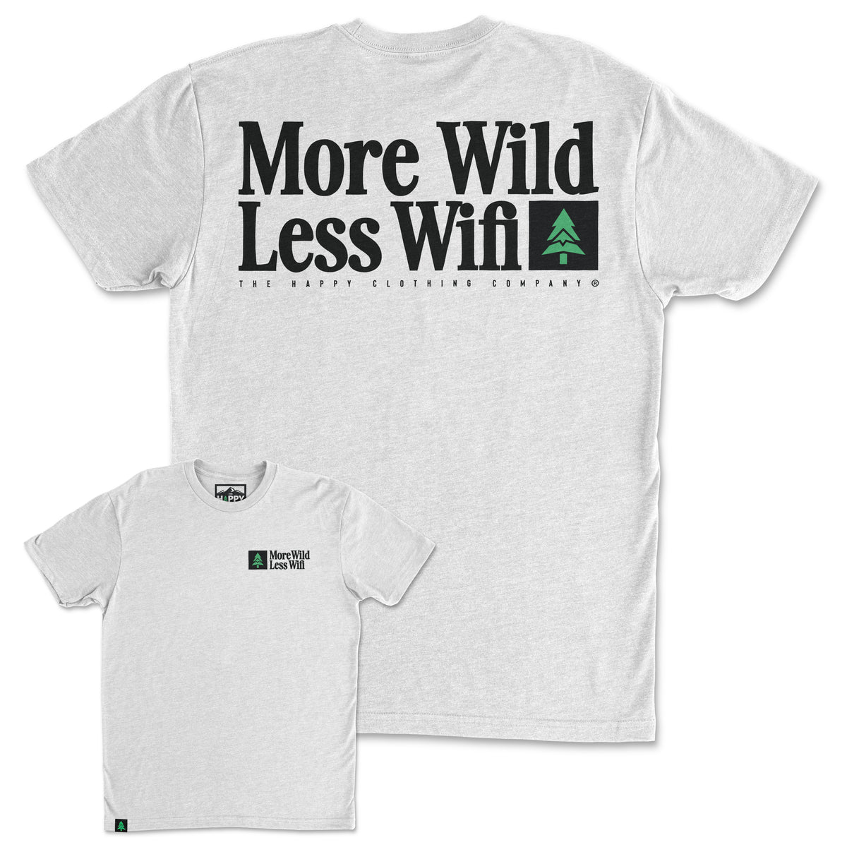 More Wild Less Wifi Back Print 'Trail Tee' | Lightweight Blend | - The Happy Clothing Company