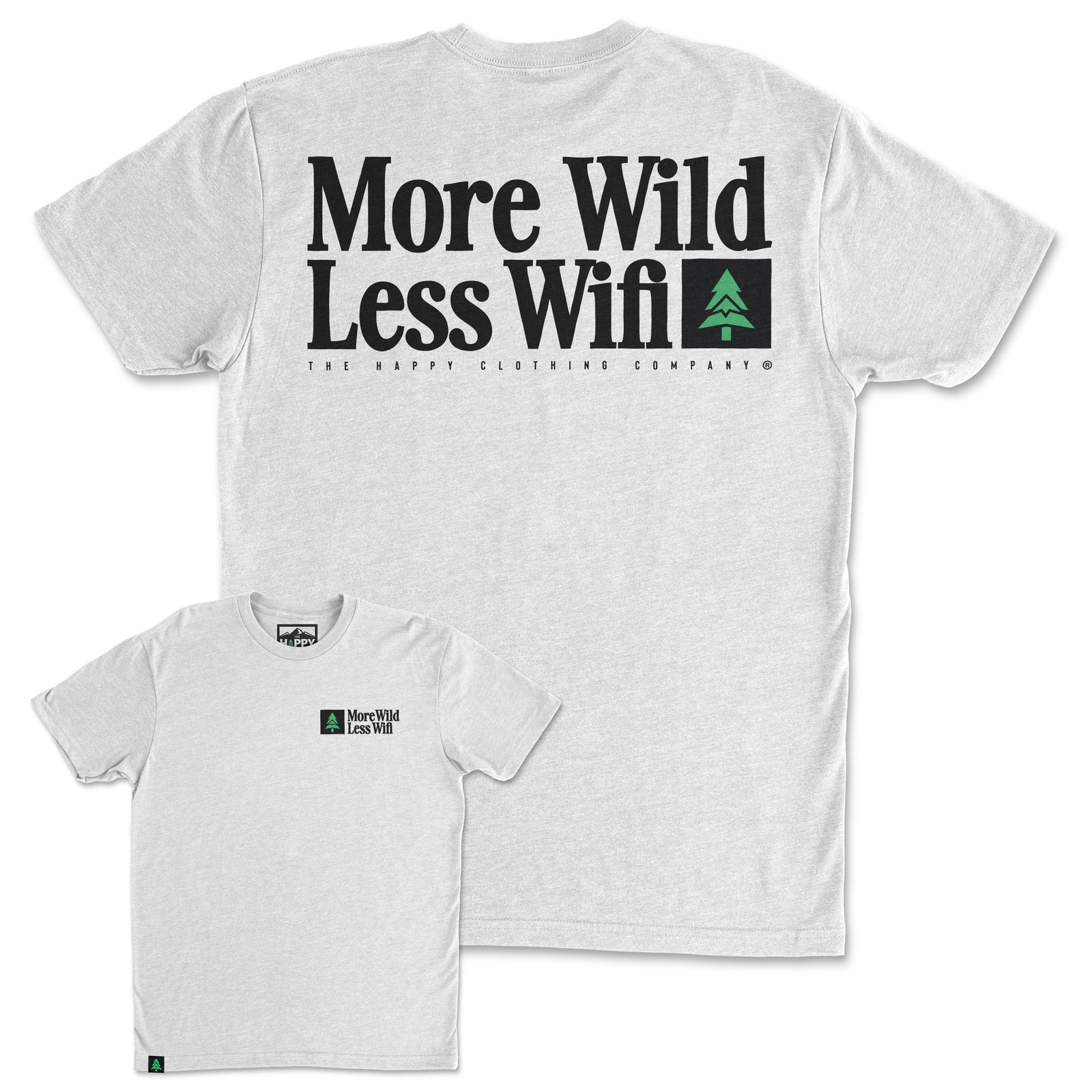 More Wild Less Wifi Back Print 'Trail Tee' | Lightweight Blend | - The Happy Clothing Company