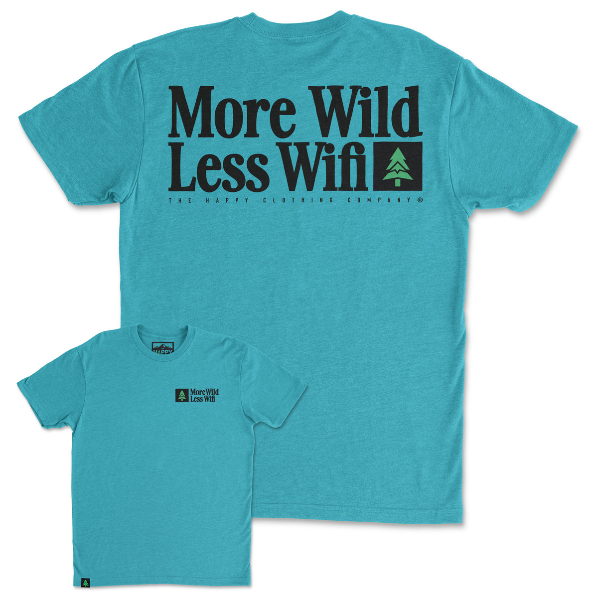 More Wild Less Wifi Back Print 'Trail Tee' | Lightweight Blend | - The Happy Clothing Company