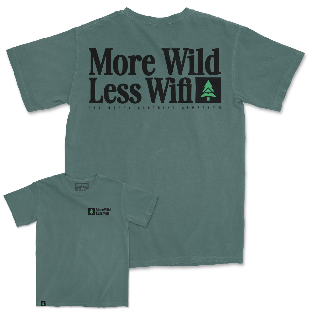 More Wild Less Wifi Nature-Dyed Tee - The Happy Clothing Company