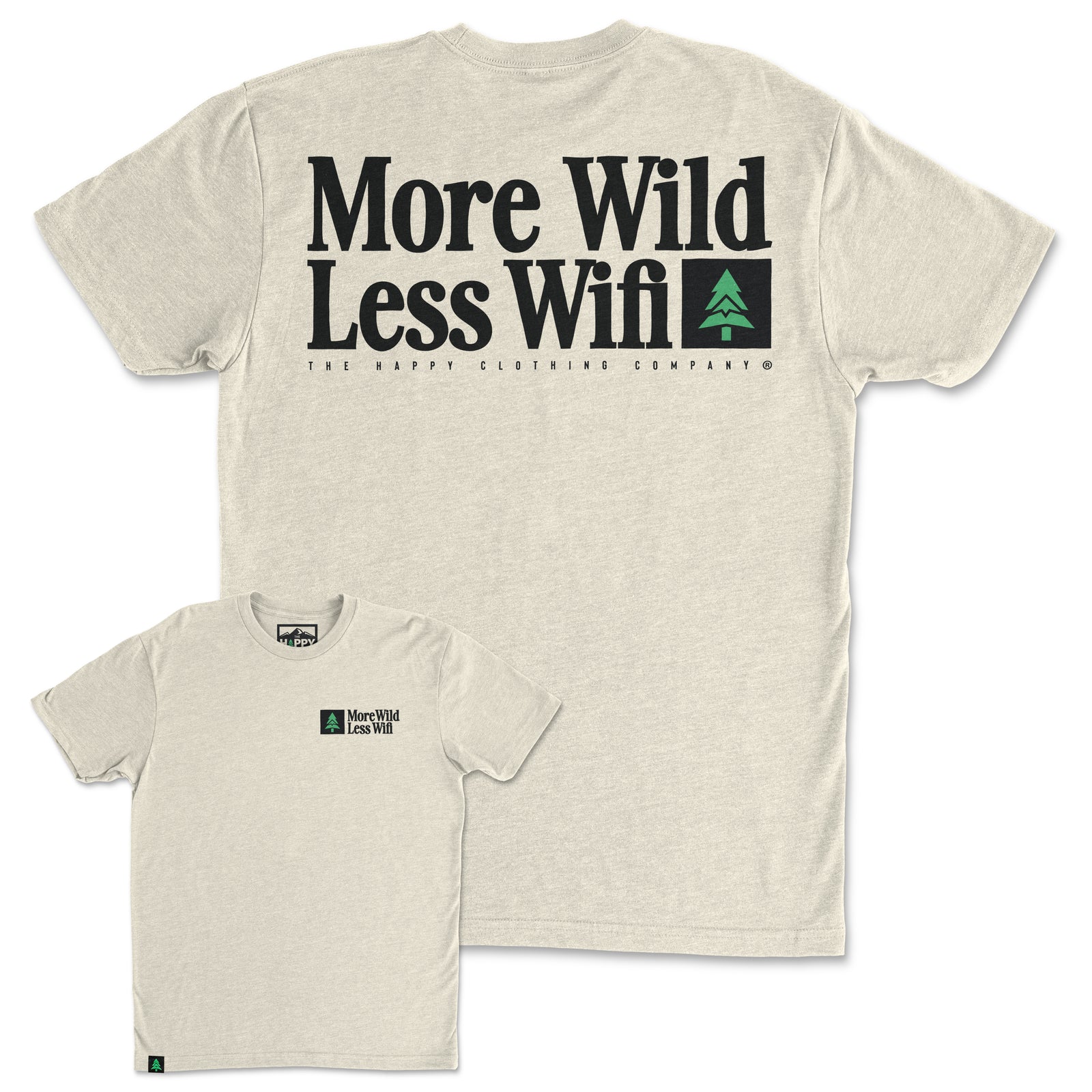 More Wild Less Wifi Back Print 'Trail Tee' | Lightweight Blend | - The Happy Clothing Company