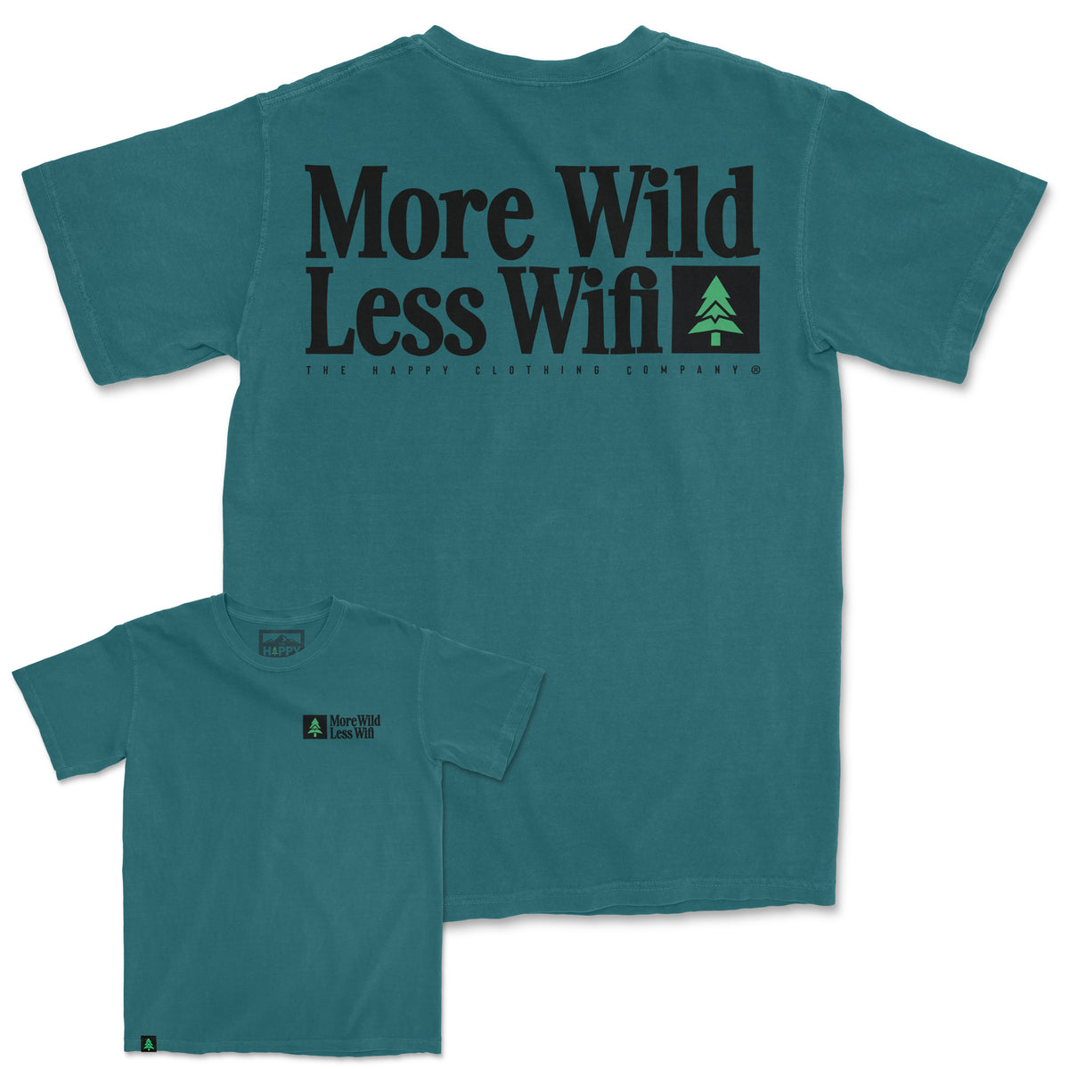 More Wild Less Wifi Nature-Dyed Tee - The Happy Clothing Company