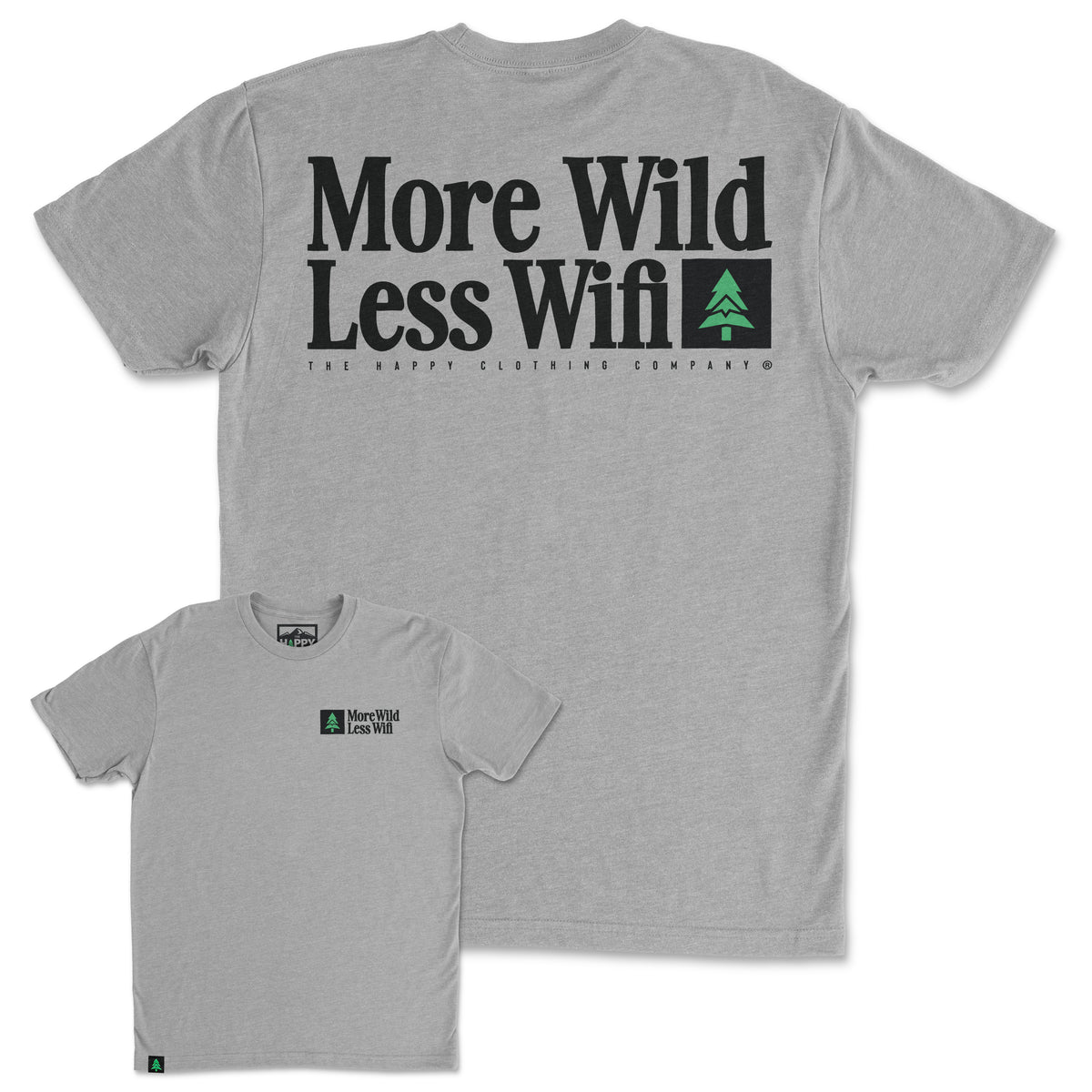More Wild Less Wifi Back Print 'Trail Tee' | Lightweight Blend | - The Happy Clothing Company