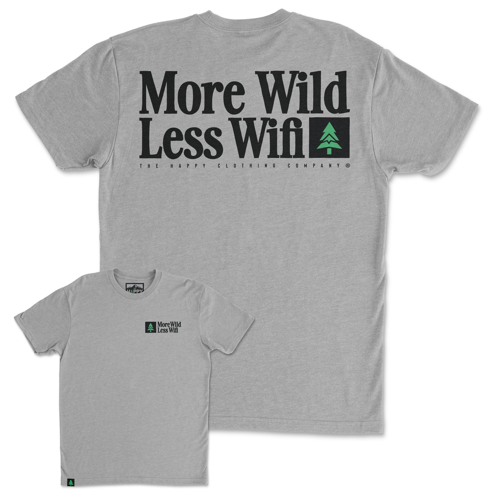 More Wild Less Wifi Back Print 'Trail Tee' | Lightweight Blend | - The Happy Clothing Company