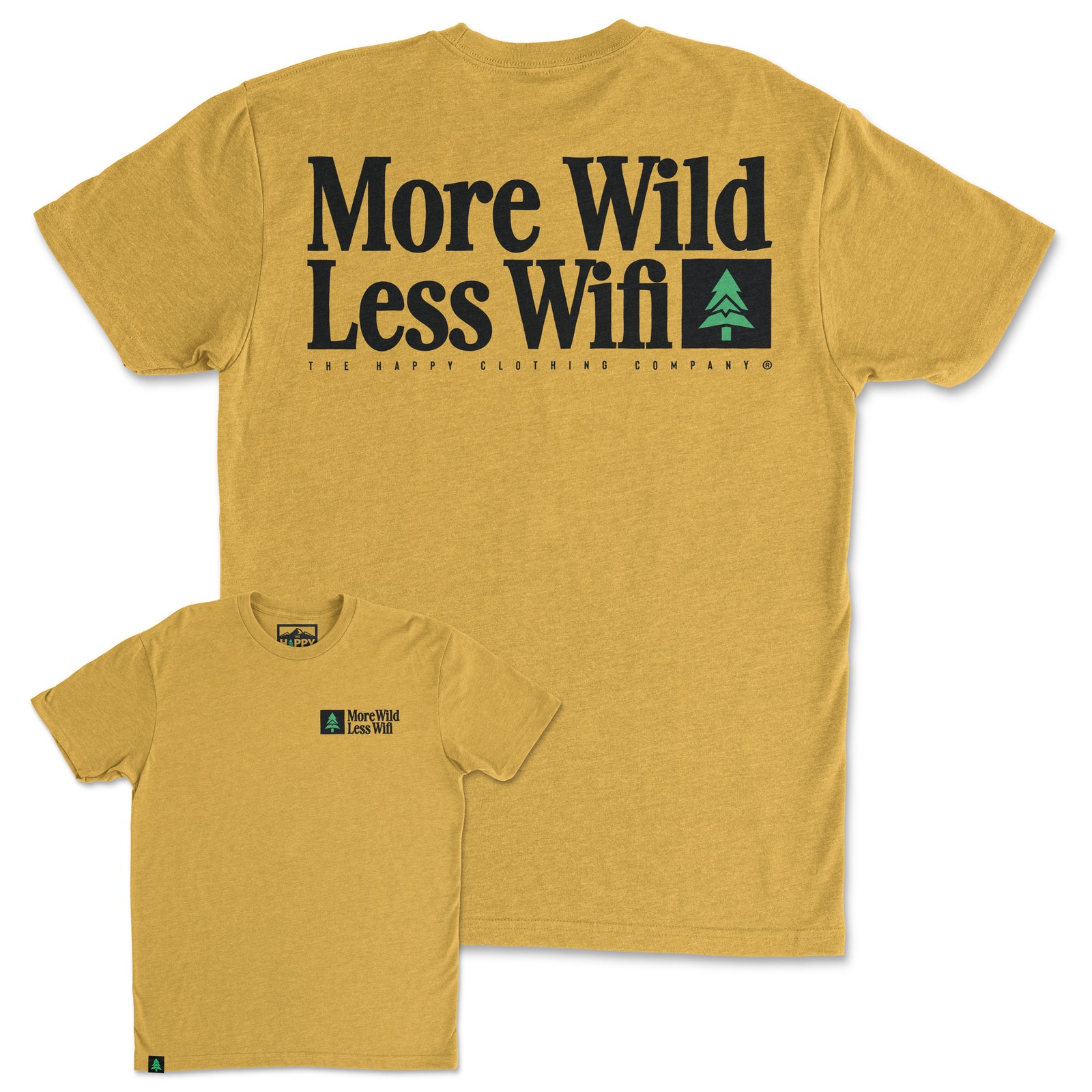 More Wild Less Wifi Back Print 'Trail Tee' | Lightweight Blend | - The Happy Clothing Company