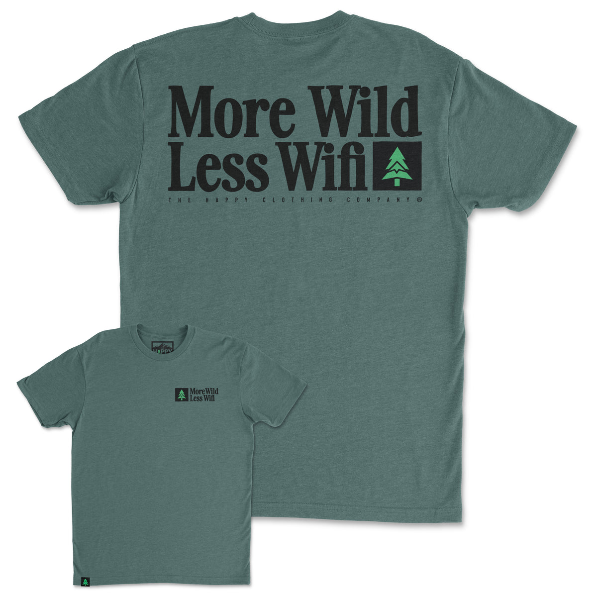 More Wild Less Wifi Back Print 'Trail Tee' | Lightweight Blend | - The Happy Clothing Company