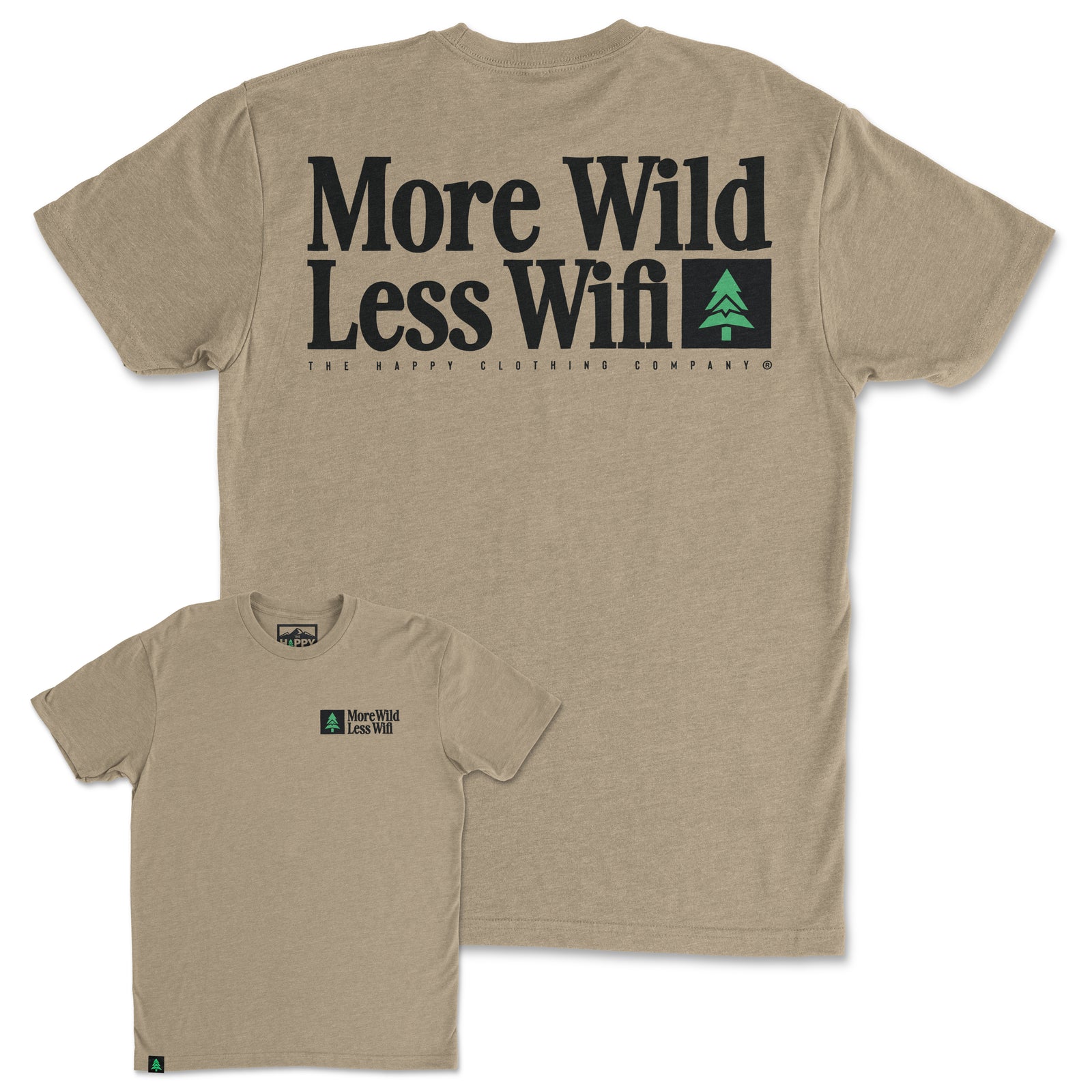 More Wild Less Wifi Back Print 'Trail Tee' | Lightweight Blend | - The Happy Clothing Company