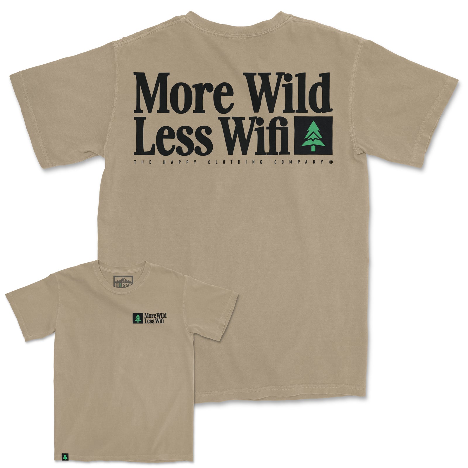 More Wild Less Wifi Nature-Dyed Tee - The Happy Clothing Company
