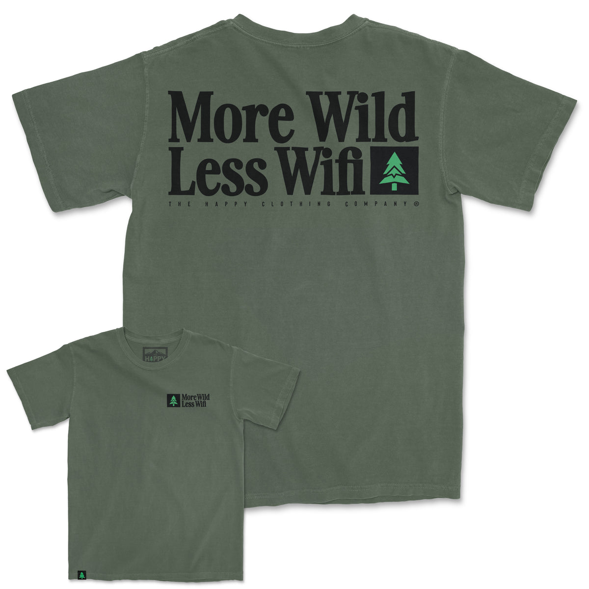 More Wild Less Wifi Nature-Dyed Tee - The Happy Clothing Company