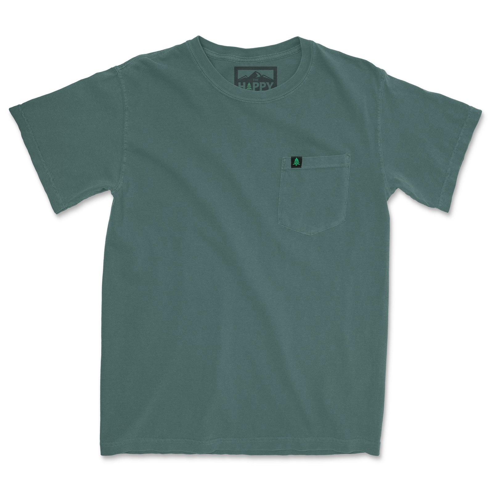Pigment Dyed Mountain Tree Pocket T-Shirt - The Happy Clothing Company