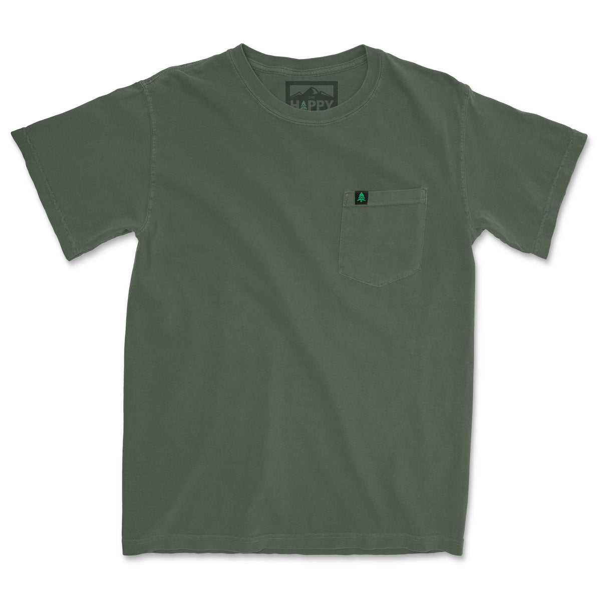 Pigment Dyed Mountain Tree Pocket T-Shirt - The Happy Clothing Company