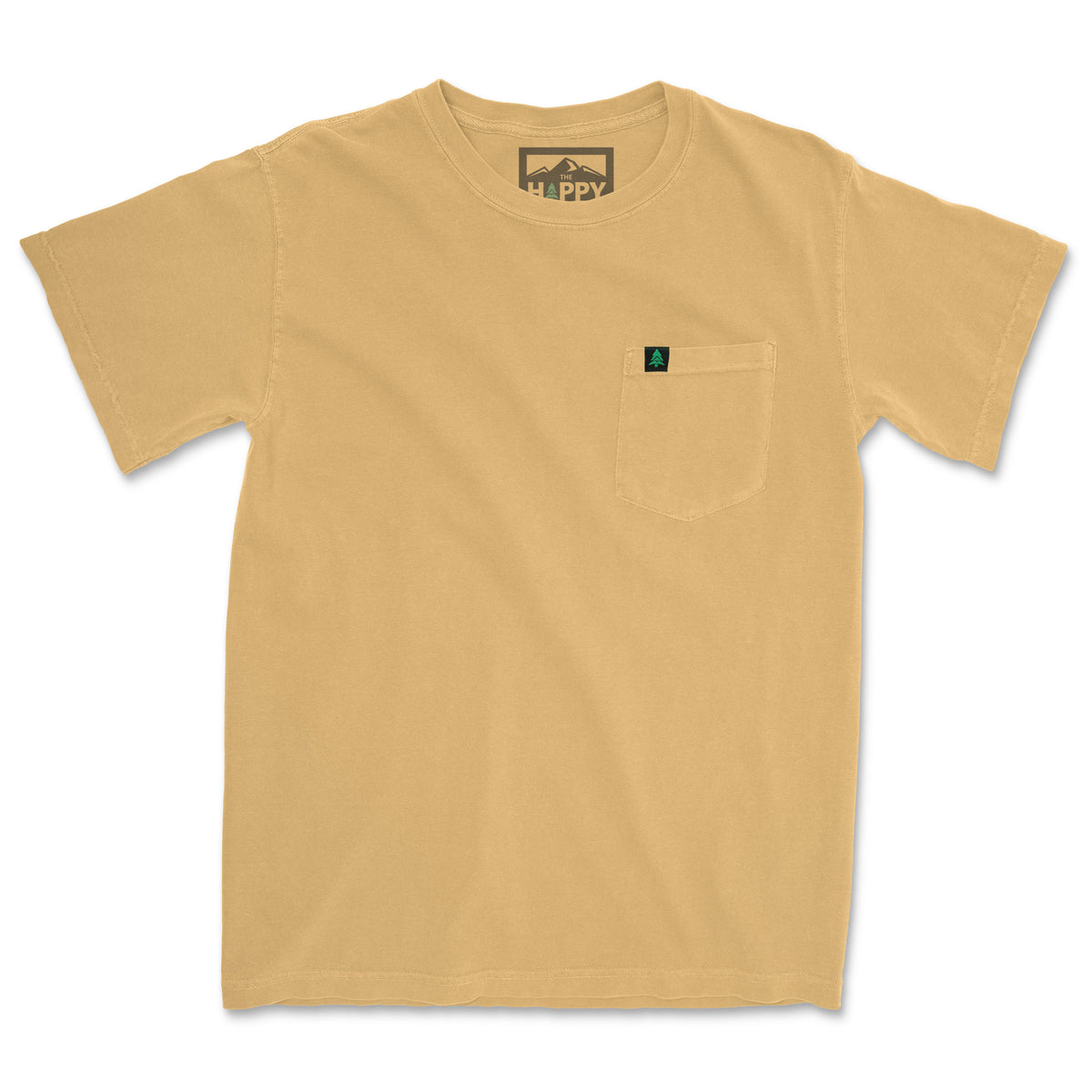 Branded Unisex Pigment Dyed Pocket T-Shirt - The Happy Clothing Company