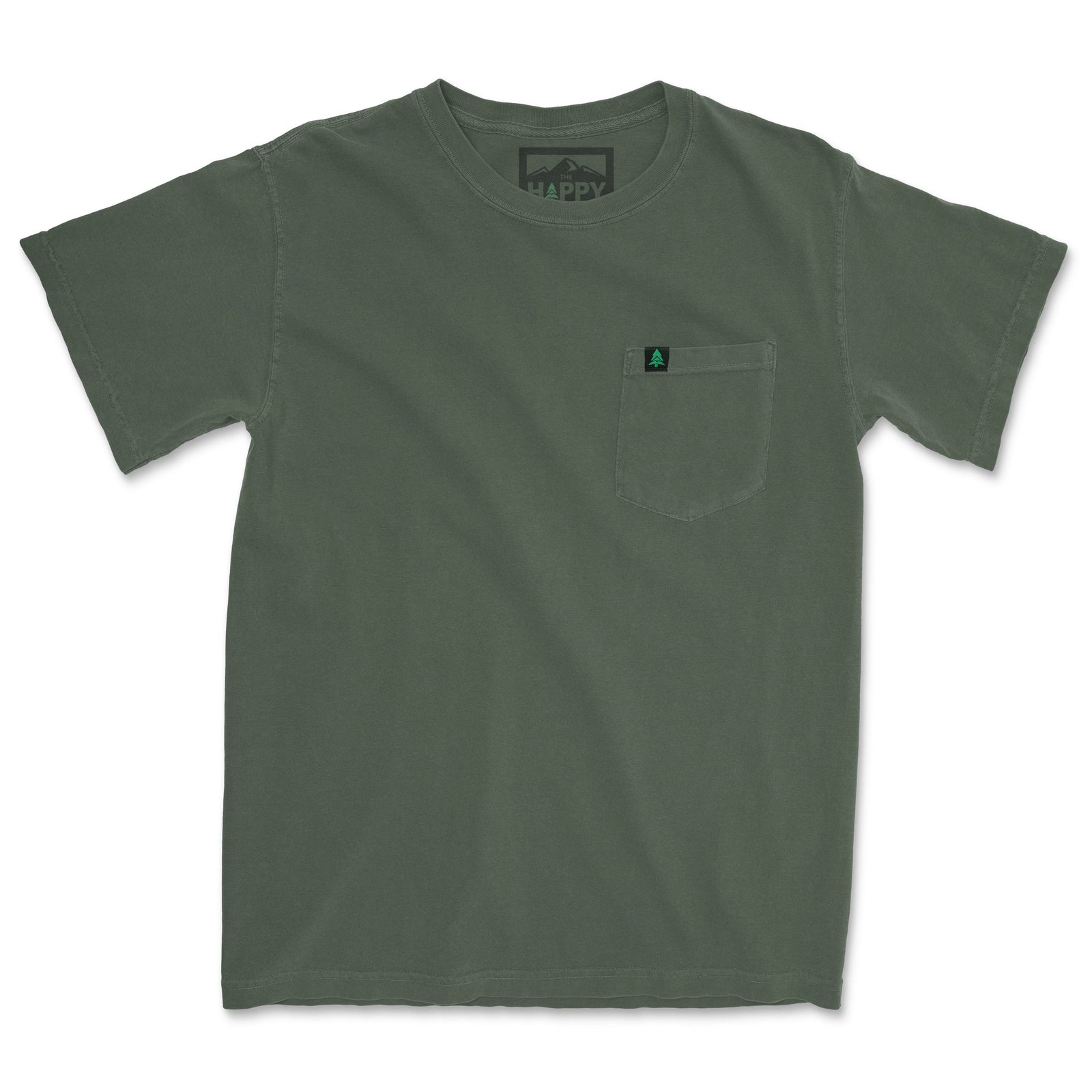 Pigment Dyed Mountain Tree Pocket T-Shirt - The Happy Clothing Company