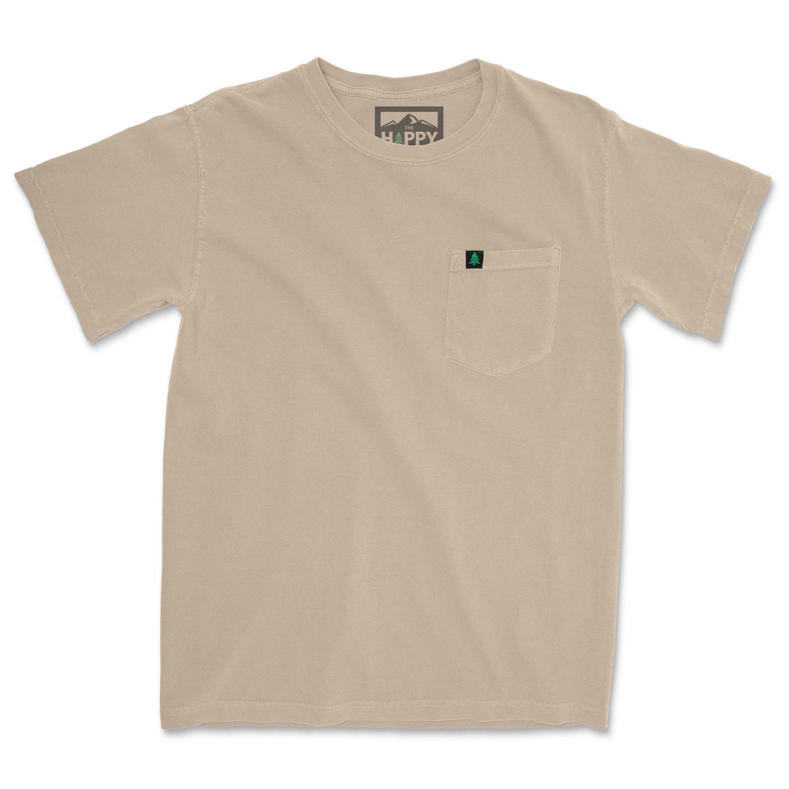 Pigment Dyed Mountain Tree Pocket T-Shirt - The Happy Clothing Company