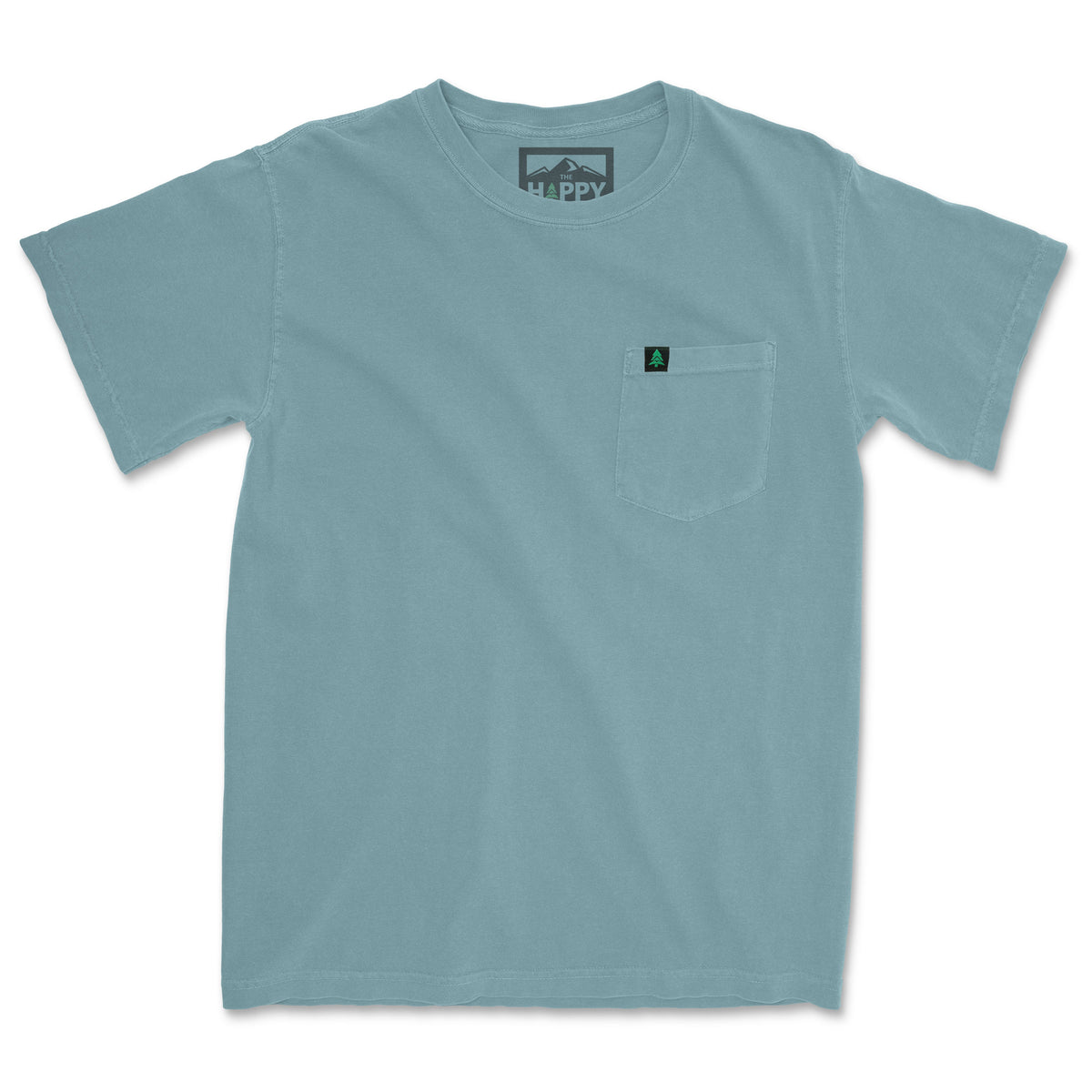 Pigment Dyed Mountain Tree Pocket T-Shirt - The Happy Clothing Company