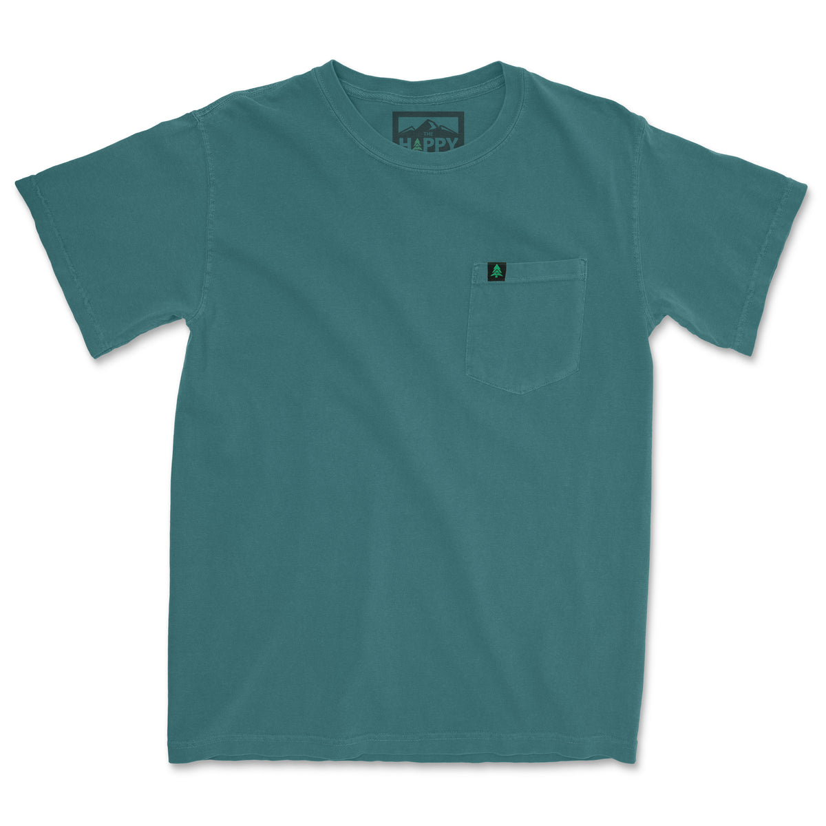 Pigment Dyed Mountain Tree Pocket T-Shirt - The Happy Clothing Company