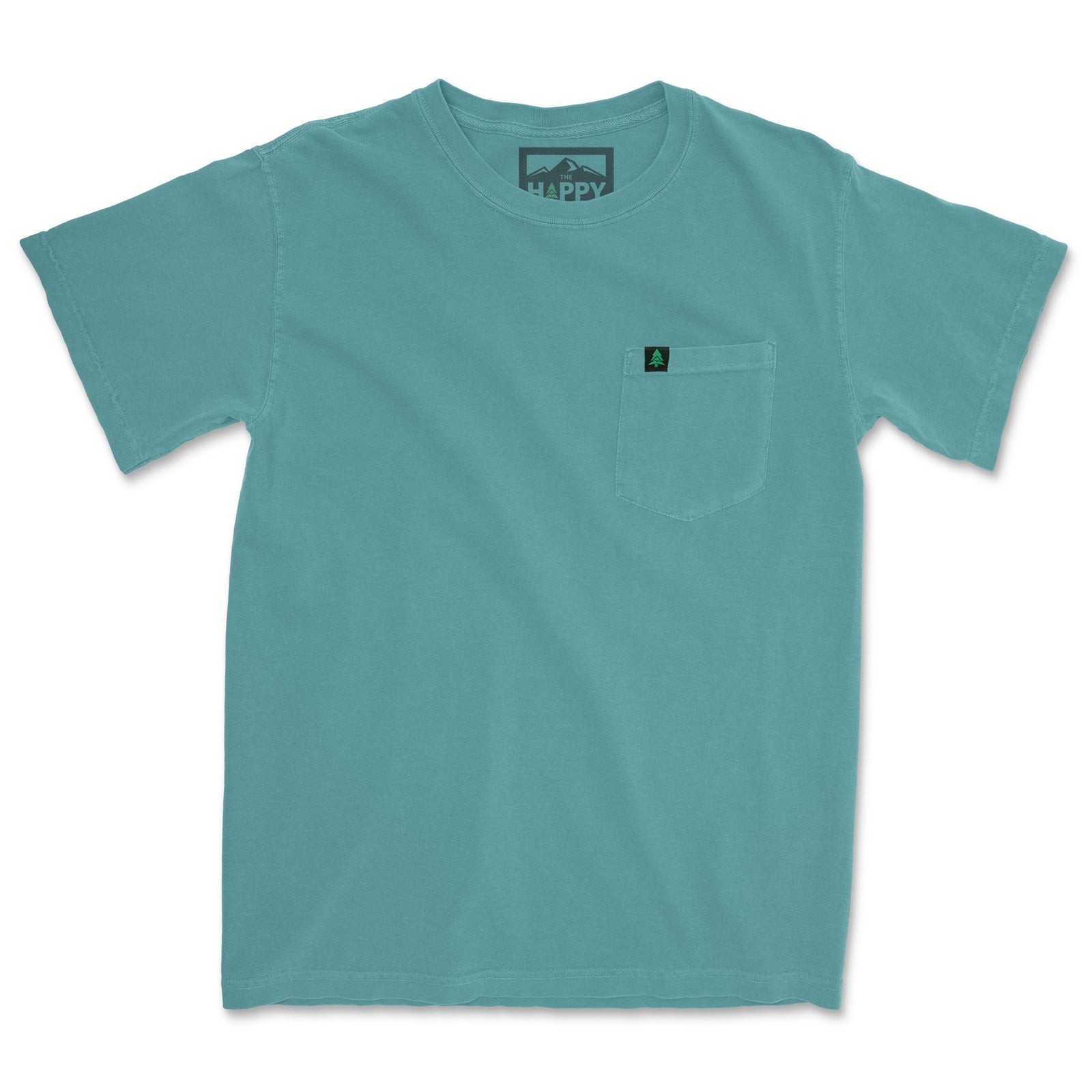 Pigment Dyed Mountain Tree Pocket T-Shirt - The Happy Clothing Company