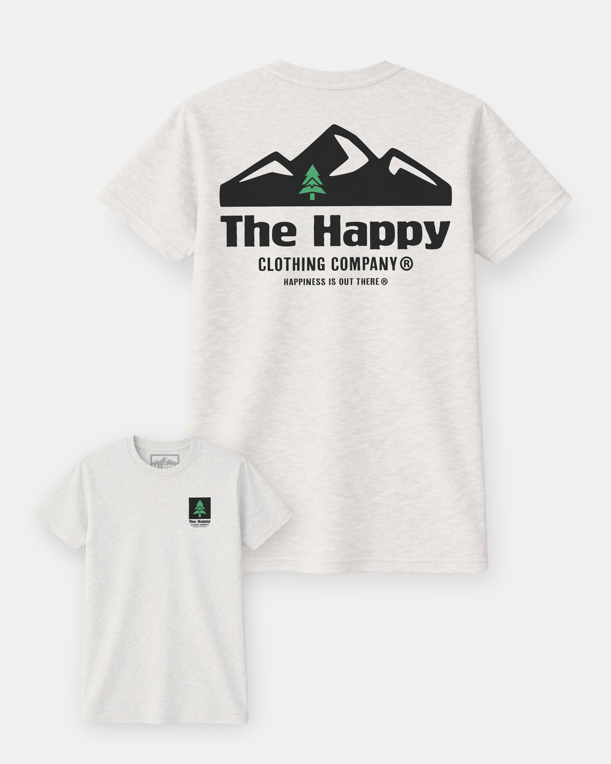 Logo Mountain Range Earth Tone Tee | Lightweight Blend | - The Happy Clothing Company
