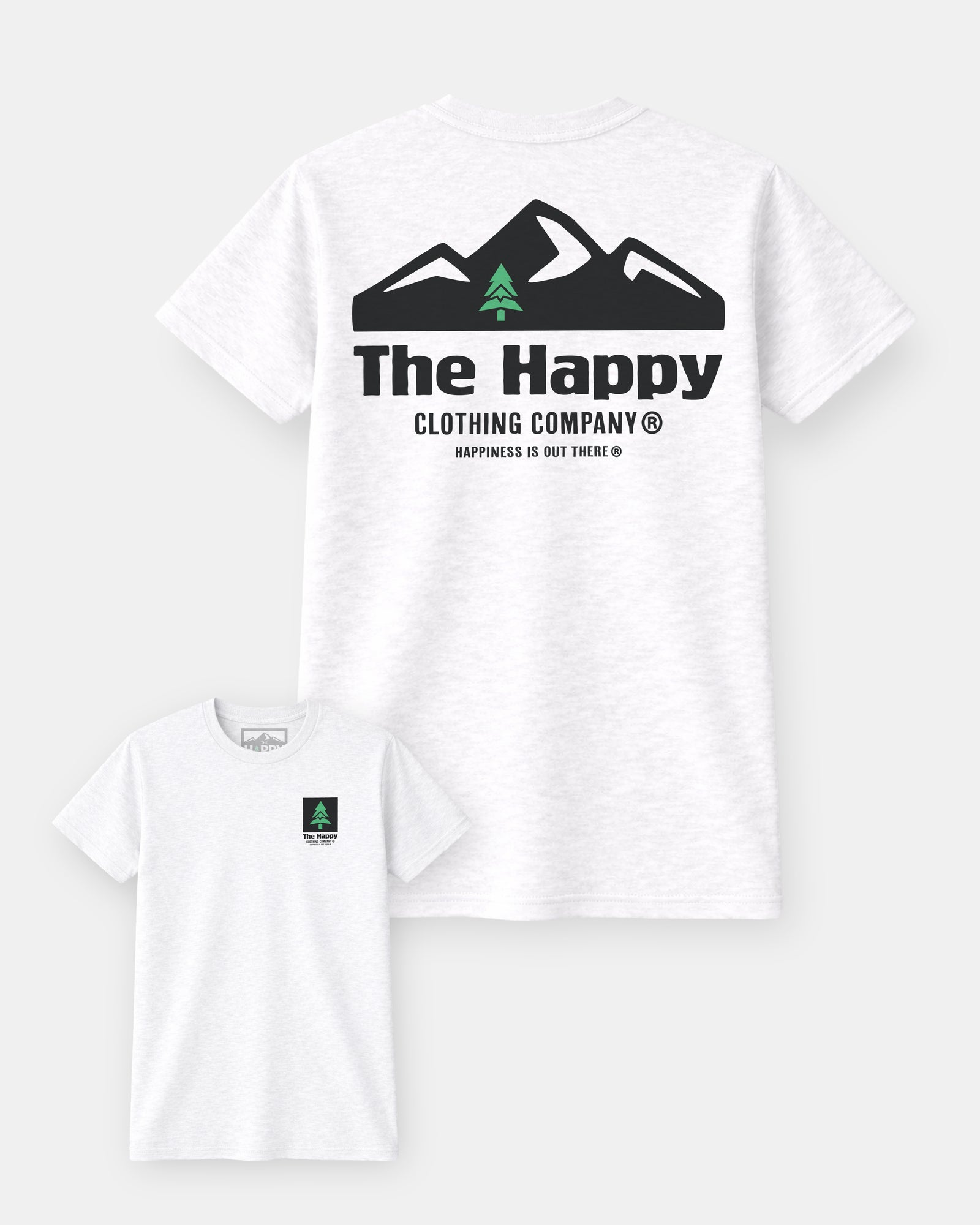 Logo Mountain Range Earth Tone Tee | Lightweight Blend | - The Happy Clothing Company