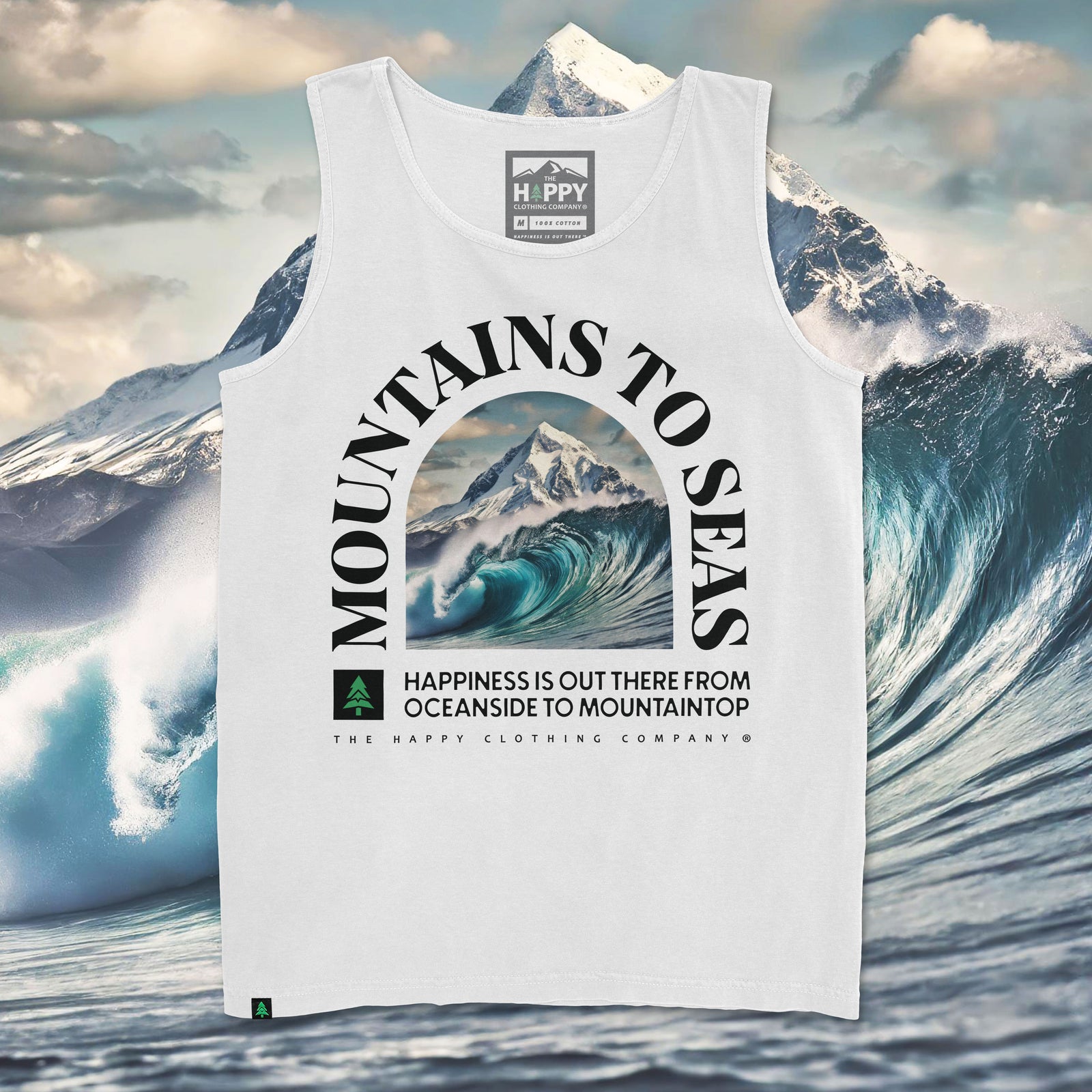 Mountains To Seas Pigment-Dyed Tank - The Happy Clothing Company