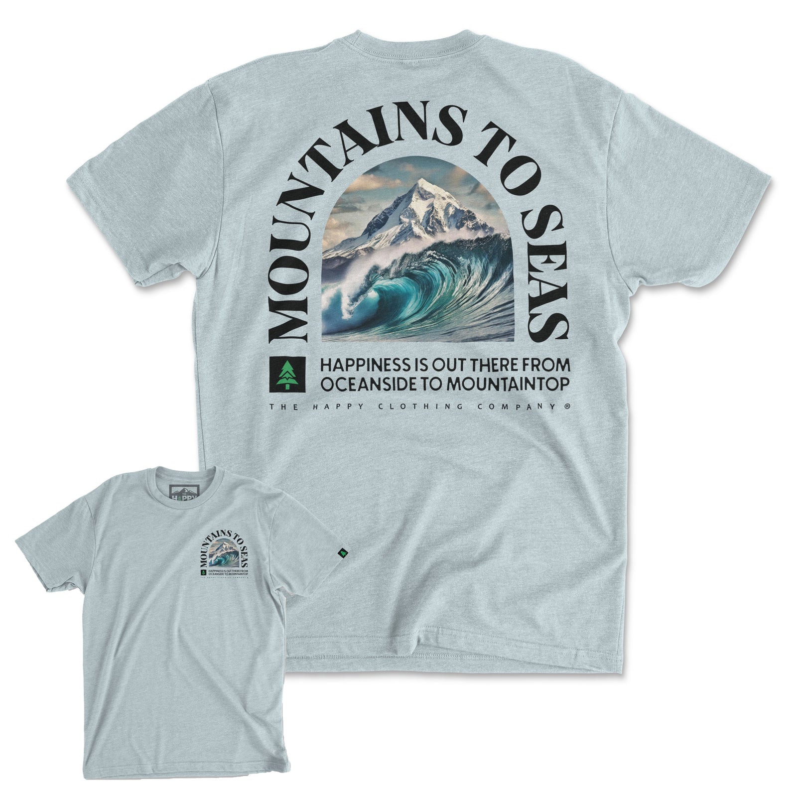Mountains To Seas Back Print 'Explorer Tee' | Lightweight Blend | - The Happy Clothing Company