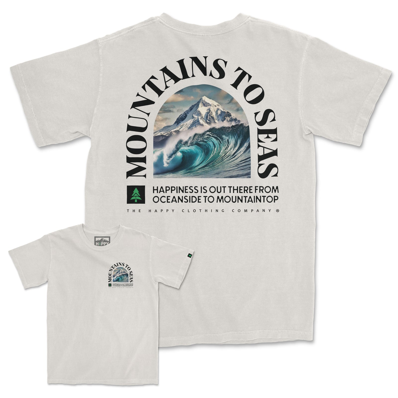 Mountains To Seas Vintage Tee | Oversized Heavyweight | - The Happy Clothing Company