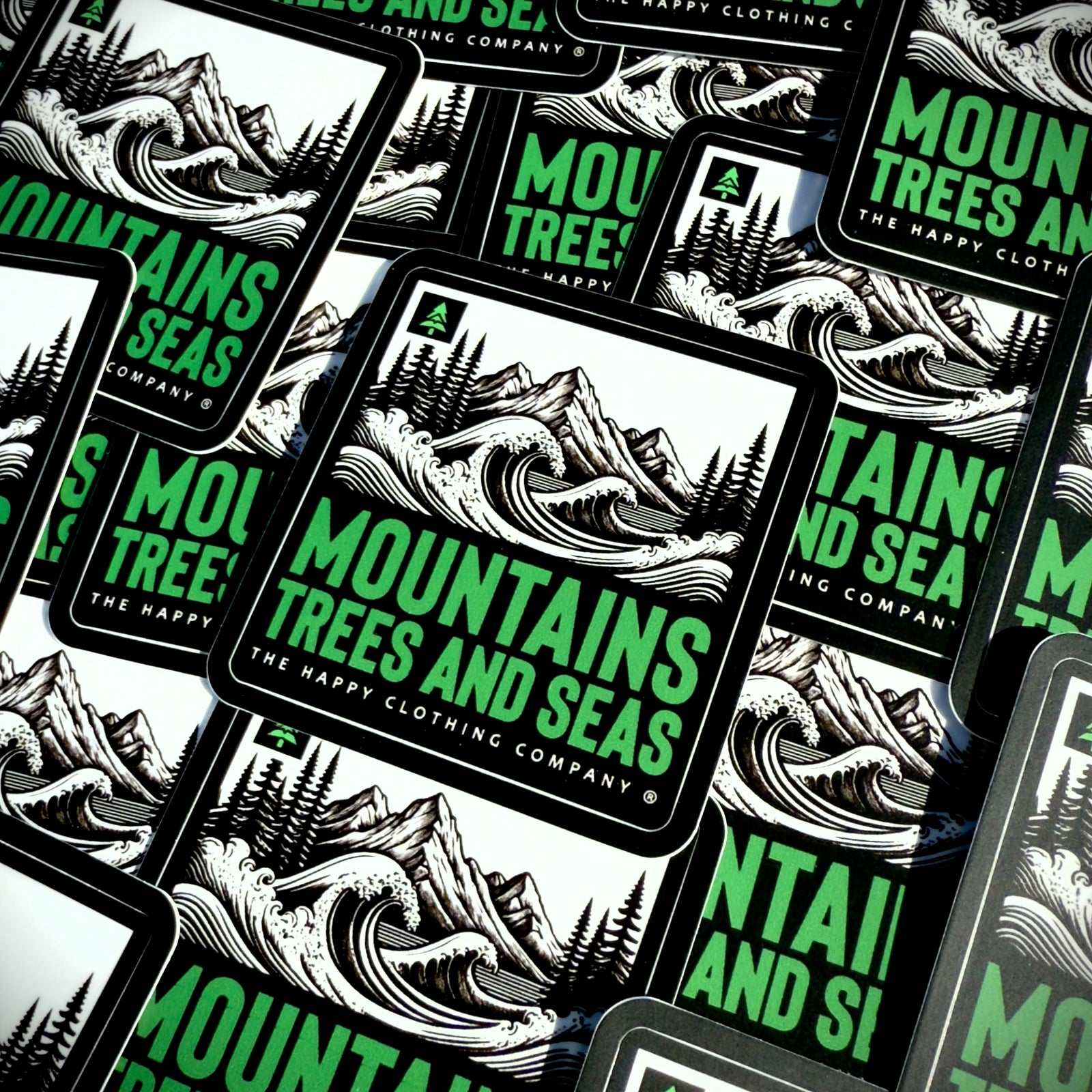 Mountains Trees and Seas Sticker - The Happy Clothing Company