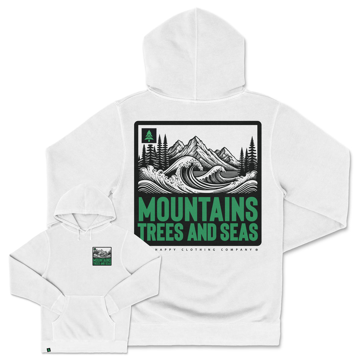 Mountains, Trees and Seas Nature-Dyed Unisex Hoodie The Happy