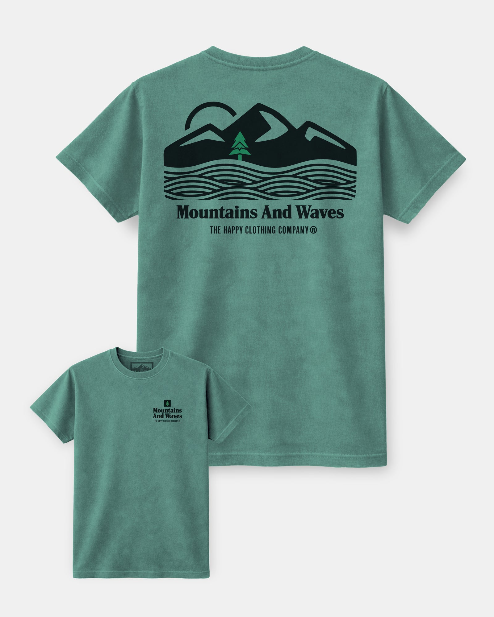 Mountains And Waves Nature-Dyed Tee - The Happy Clothing Company