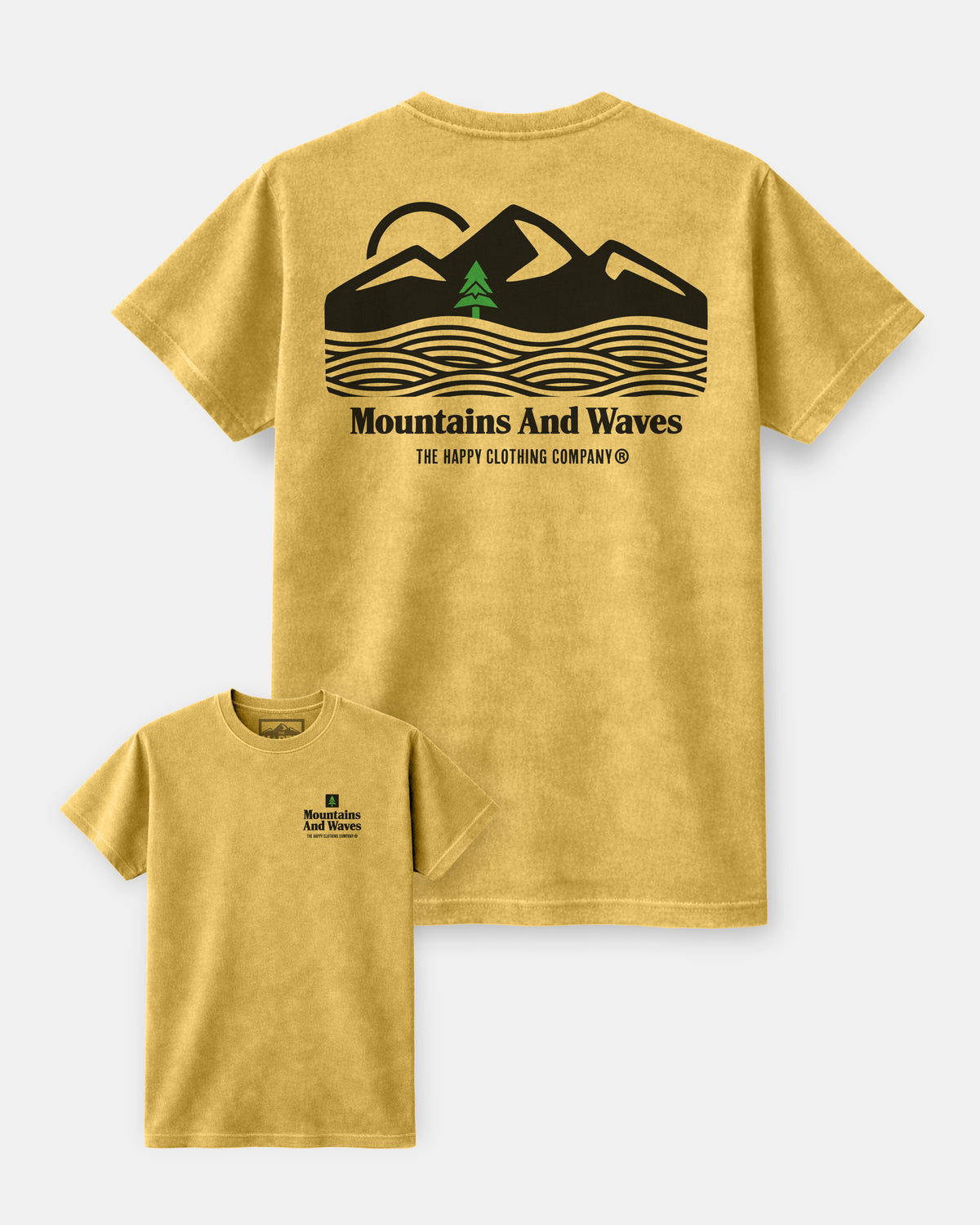 Mountains And Waves Nature-Dyed Tee - The Happy Clothing Company