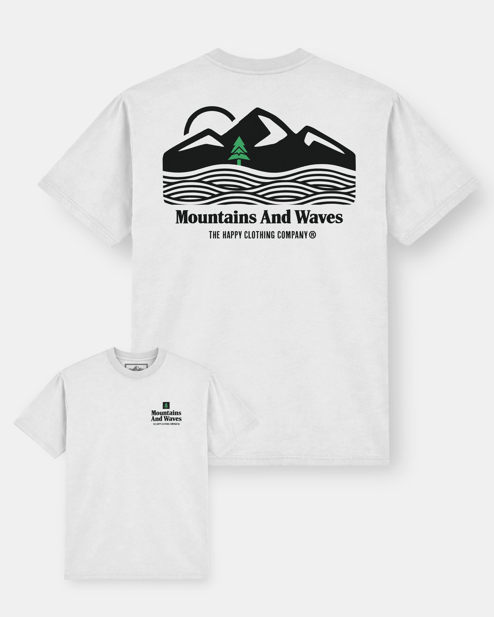 Mountains And Waves Vintage Oversized Tee - The Happy Clothing Company