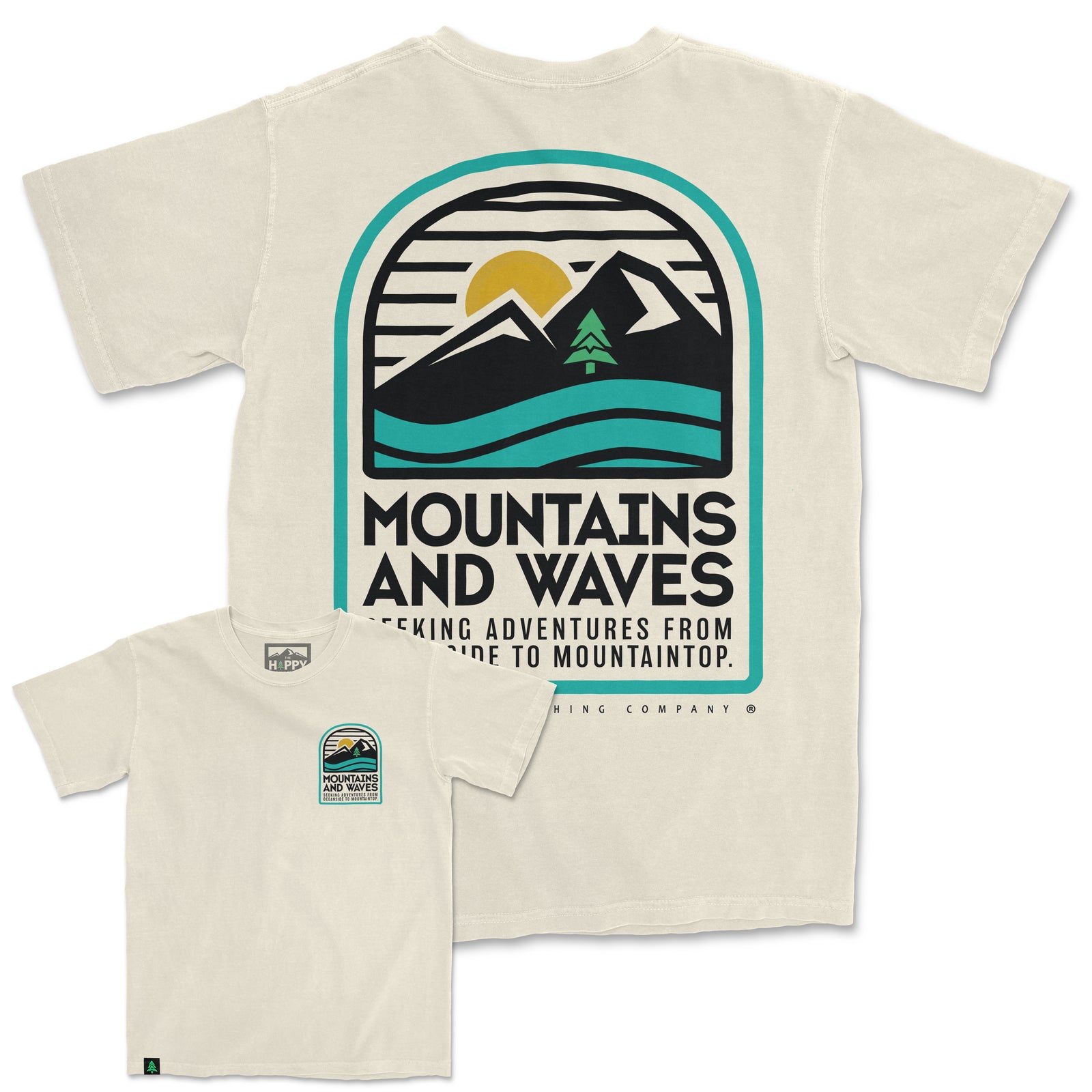 Mountains and Waves Nature-Dyed Tee - The Happy Clothing Company
