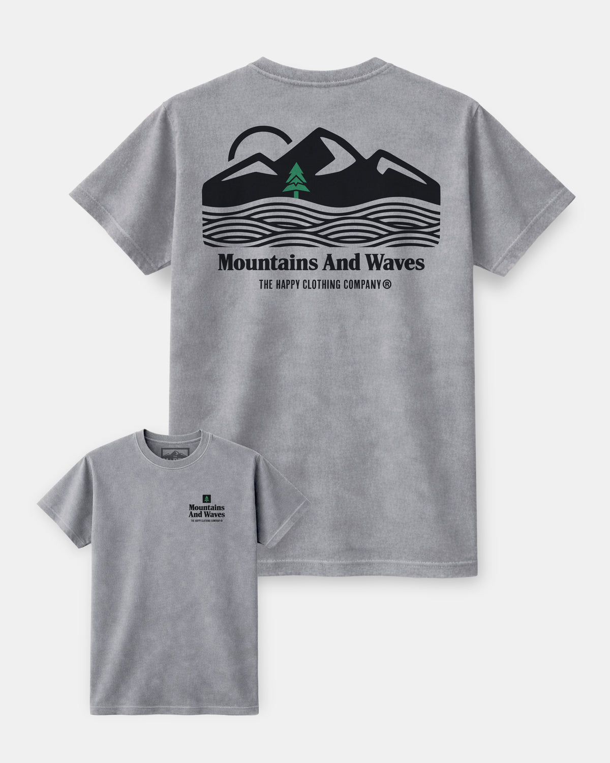 Mountains And Waves Nature-Dyed Tee - The Happy Clothing Company