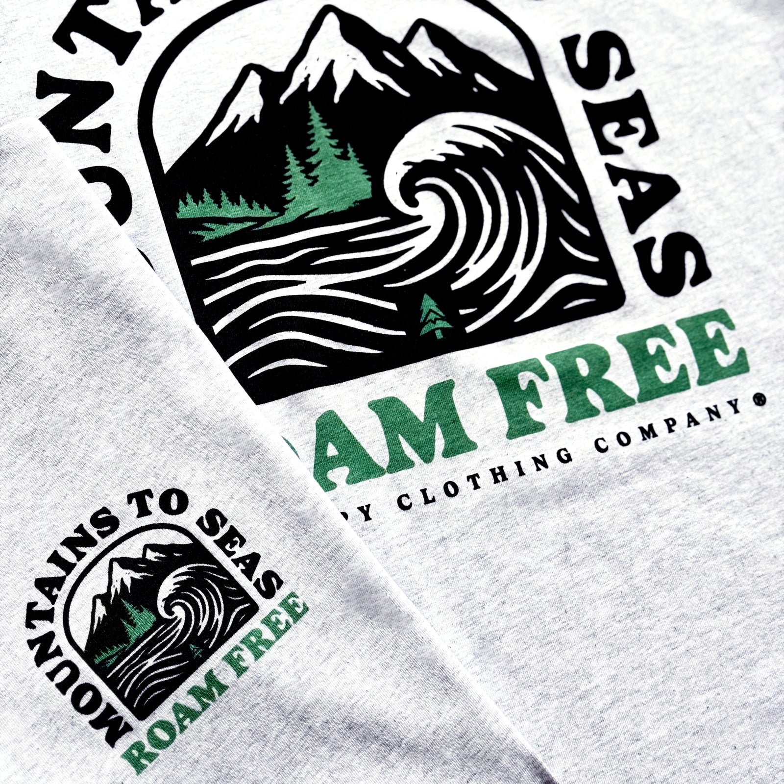 Mountains To Seas Back Print 'Lifestyle Tee' | Premium Heavyweight | - The Happy Clothing Company